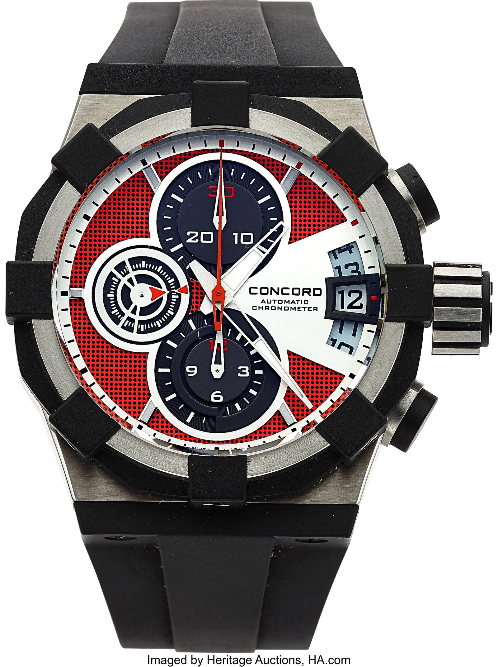 Concord Augace Savoir-Faire Avantgarde Wristwatc: Concord Augace Savoir-Faire Avantgarde Wristwatch Case: 45 mm, stainless steel, three body, eight screw case back with exhibition window, No. 1369176 Dial: s