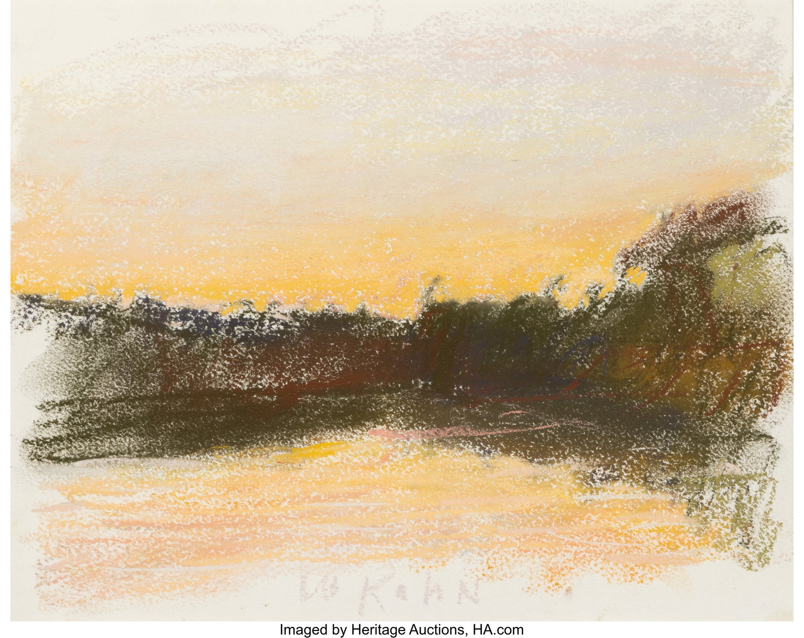 Wolf Kahn (American, 1927-2020) Dusk Over the Co: Wolf Kahn (American, 1927-2020) Dusk Over the Connecticut II, 1992 Pastel on paper 8-1/4 x 10-1/4 inches (21.0 x 26.0 cm) (sheet) Signed