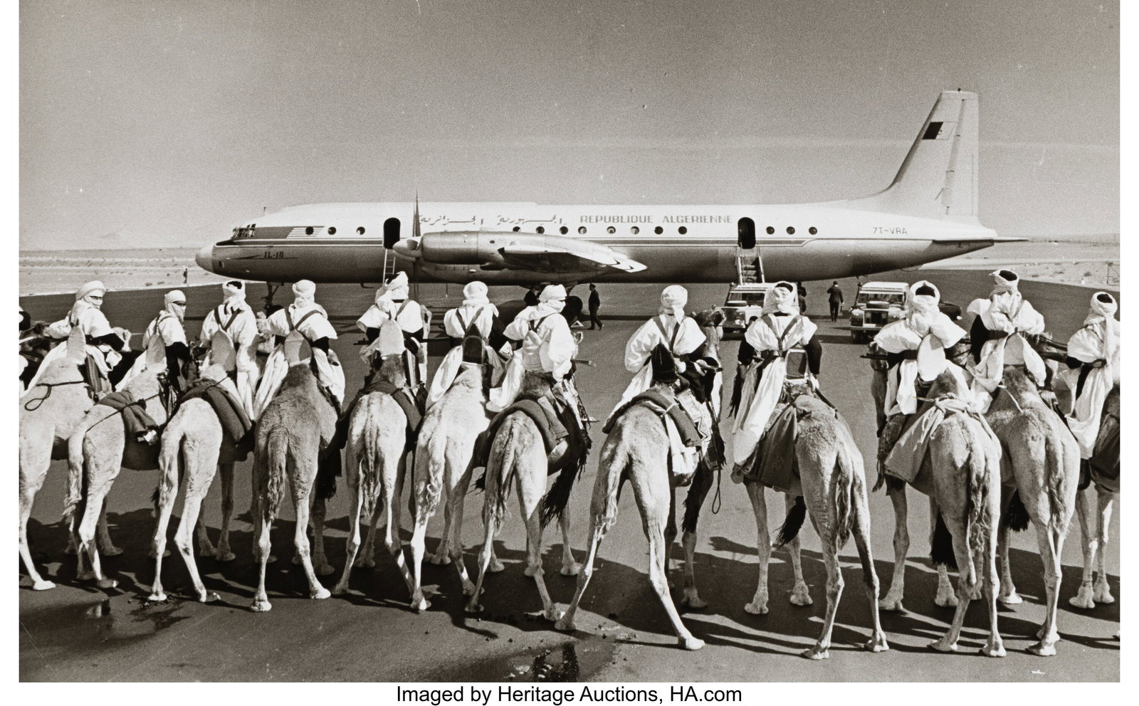 Yakov Khalip (Russian, 1908-1980) Algerian Horse: Yakov Khalip (Russian, 1908-1980) Algerian Horsemen at Airport, 1960s Gelatin silver print, printed later 9-3/4 x 15-3/4 inches (24.8 x 40.0 cm&r