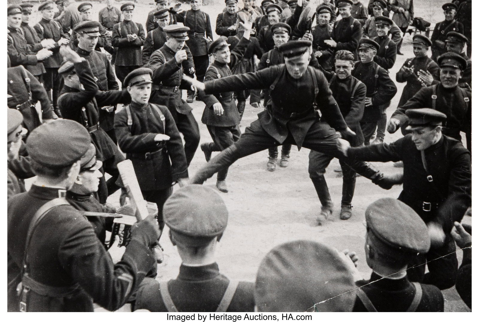 Boris Vdovienko (Russian, 1909-1995) Kazak Dance: Boris Vdovienko (Russian, 1909-1995) Kazak Dance, late 1930s Gelatin silver contact print 2-7/8 x 4 inches (7.2 x 10.2 cm) (image/sheet)