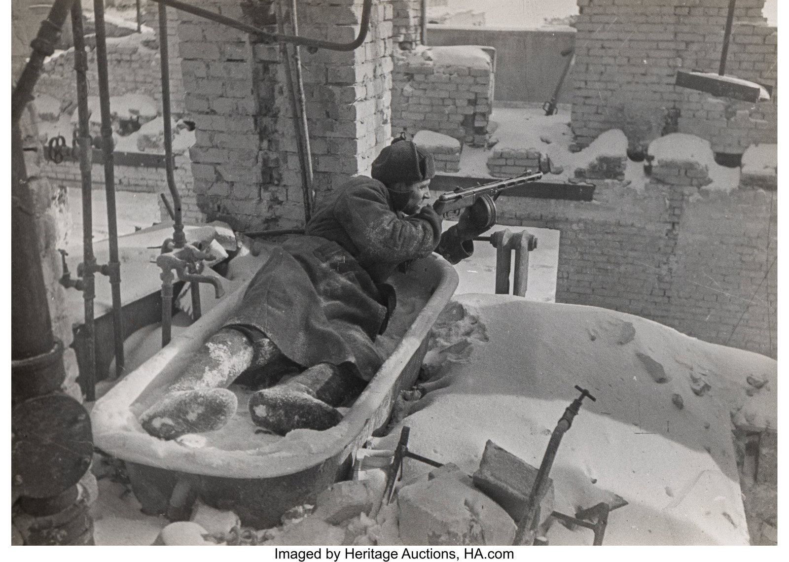 Georgy Zelma (Russian, 1906-1984) Stalingrad, 19: Georgy Zelma (Russian, 1906-1984) Stalingrad, 1944 Gelatin silver print, mounted on card 8-1/8 x 11-1/2 inches (20.7 x 29.2 cm) (image&