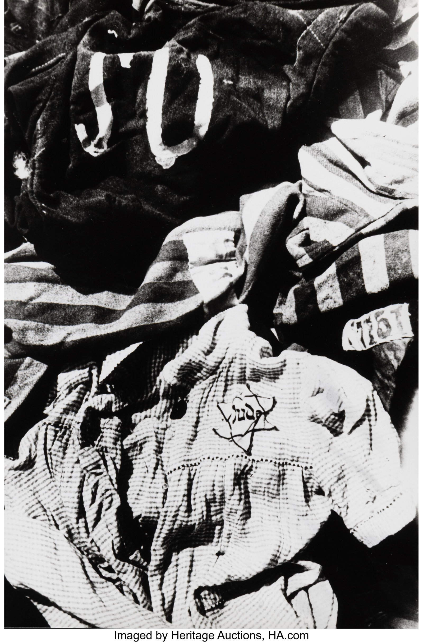 Mark Markov-Grinberg (Russian, 1907-2003) Prison: Mark Markov-Grinberg (Russian, 1907-2003) Prisoners' Clothing, Stutthof Camp, Danzig, Poland, circa 1945 Gelatin silver print, printed later 16 x 10-1&sol