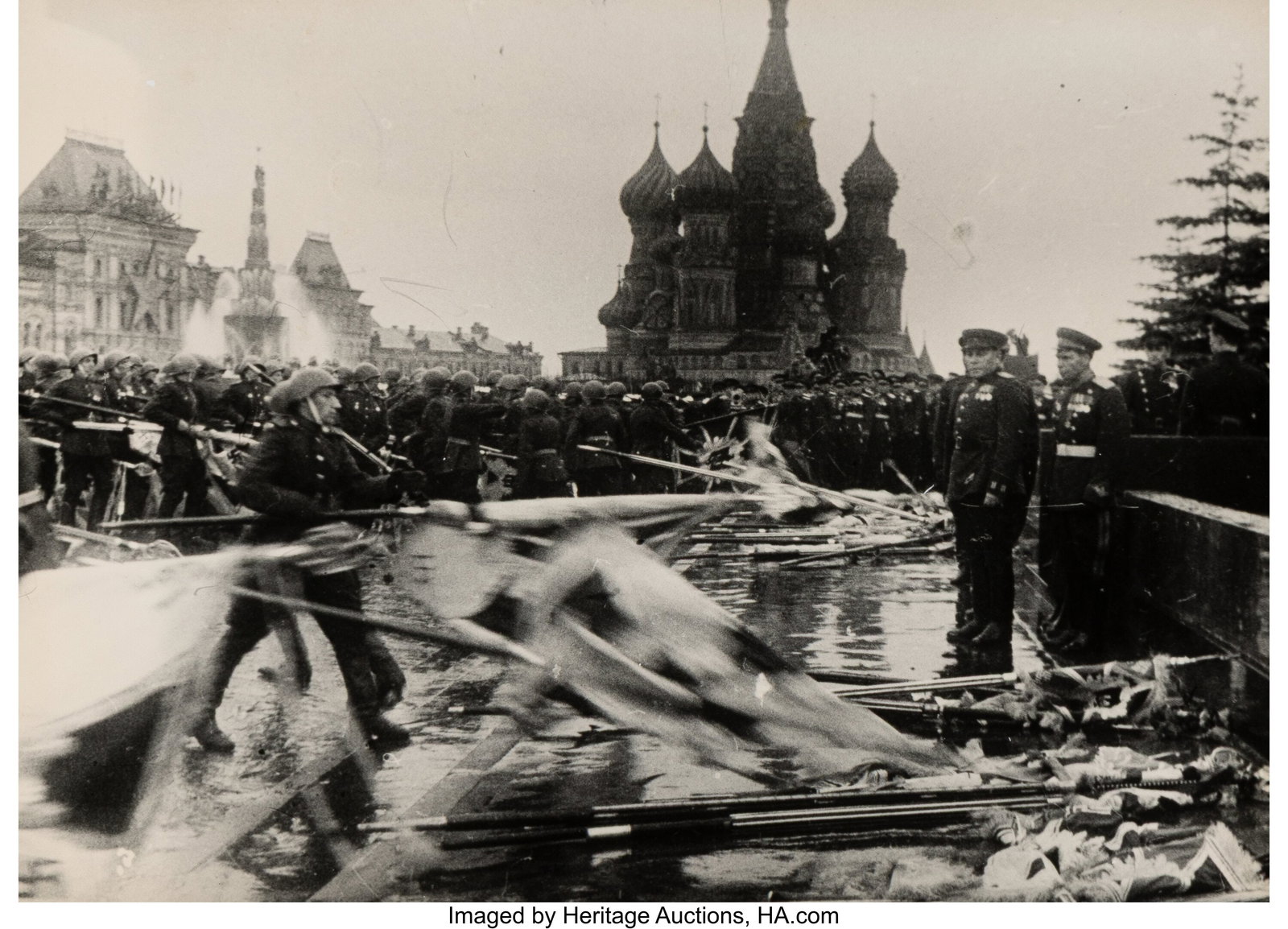 Yevgeni Khaldei (Russian, 1917-1997) Soldiers De: Yevgeni Khaldei (Russian, 1917-1997) Soldiers Destroying German Flags, Red Square, Moscow, June 1945 Gelatin silver print, printed 1950s 5-1/8 x 7 inches &l
