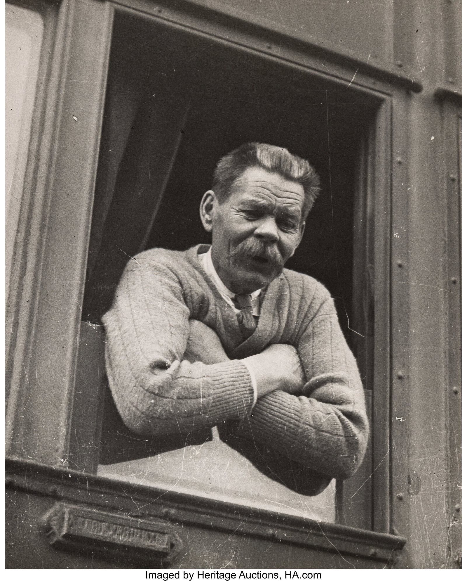 Max Alpert (Russian, 1899-1980) Maxim Gorky, 192: Max Alpert (Russian, 1899-1980) Maxim Gorky, 1928 Gelatin silver print, printed later 13-1/2 x 11 inches (34.3 x 27.9 cm) Signed, titled i