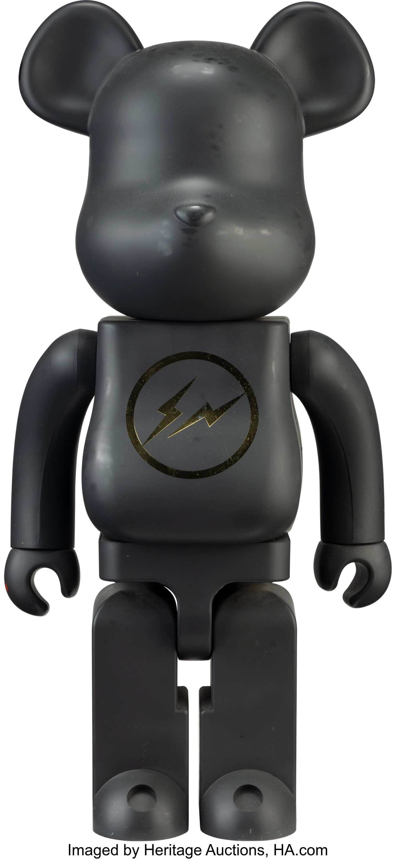 BE@RBRICK X Fragment Black 1000%, 2010 Painted : BE@RBRICK X Fragment Black 1000%, 2010 Painted cast vinyl 27-1/2 x 14 x 10 inches (69.8 x 35.6 x 25.4 cm) Stamped to underside of feet Produced