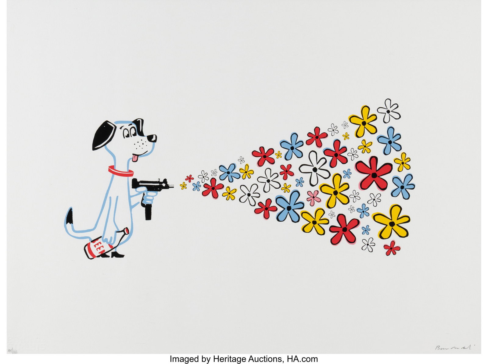 Bill Barminski (b. 1962) Flower Shooter, 2019 Sc: Bill Barminski (b. 1962) Flower Shooter, 2019 Screenprint in colors on wove paper 18 x 24 inches (45.7 x 61.0 cm) (sheet) Ed. 44/100