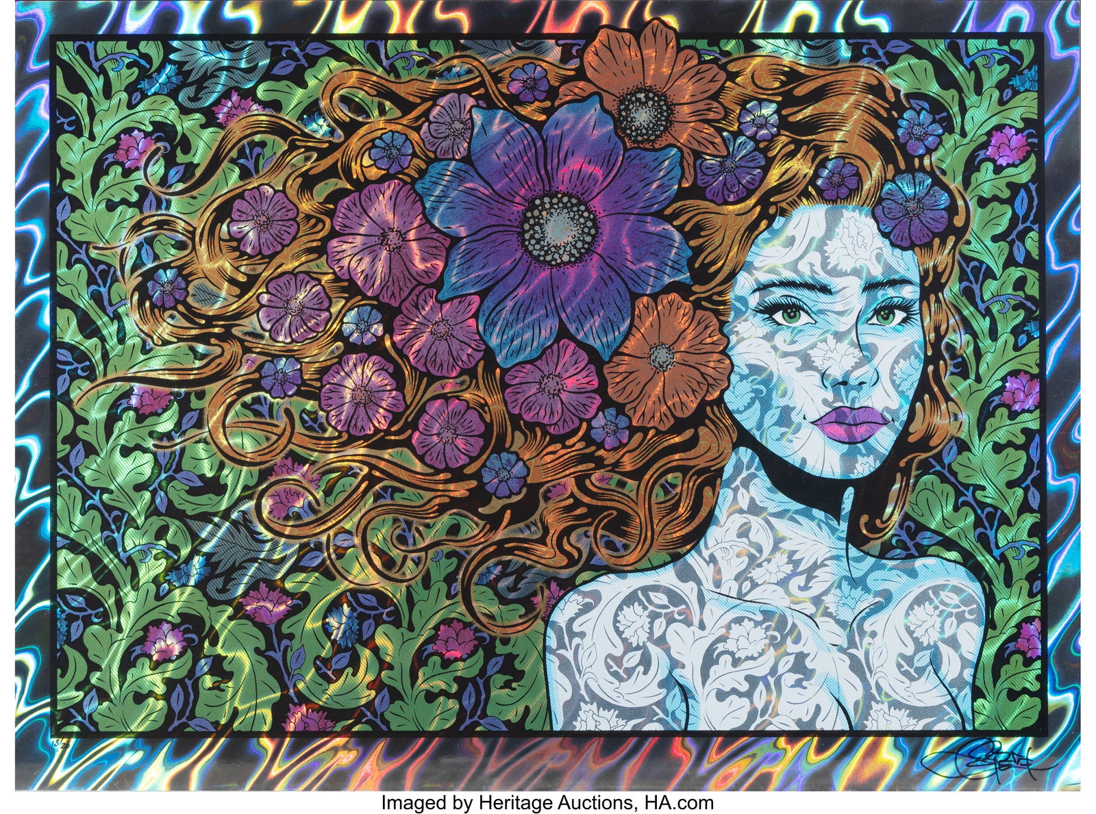 Chuck Sperry (b. 1962) Pythia (Lava Foil Edition: Chuck Sperry (b. 1962) Pythia (Lava Foil Edition), 2021 Screenprint in colors on foil paper 22-1/2 x 29-3/4 inches (57.2 x 75.6 cm) &lp