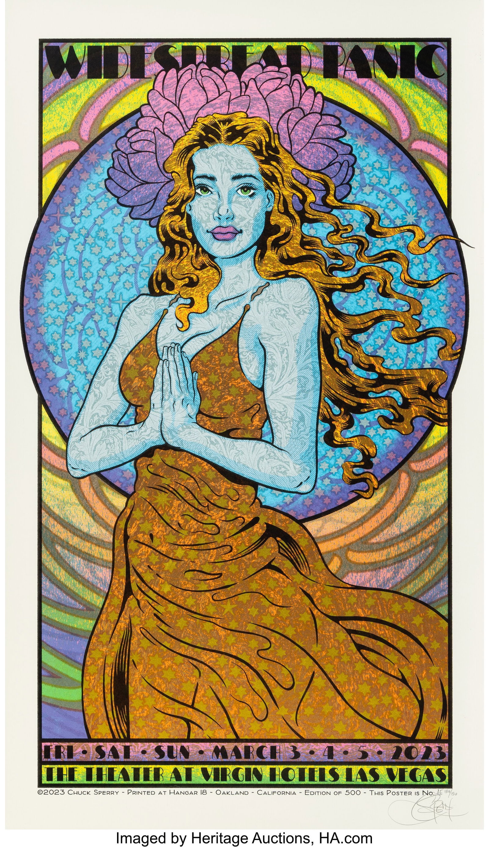Chuck Sperry (b. 1962) Widespread Panic, The The: Chuck Sperry (b. 1962) Widespread Panic, The Theater At Virgin Hotels Las Vegas, 2023 Screenprint in colors on cream paper 34-1/2 x 20 inches (87.6 x 50&pe