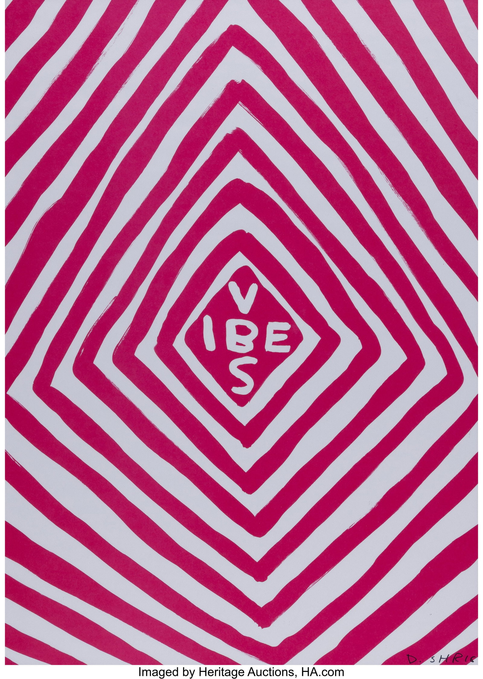 David Shrigley (b. 1968) Vibes, 2018 Lithograph : David Shrigley (b. 1968) Vibes, 2018 Lithograph in colors on paper 27-1/2 x 19-3/4 inches (69.8 x 50.2 cm) (sheet) Edition of 250 Signe