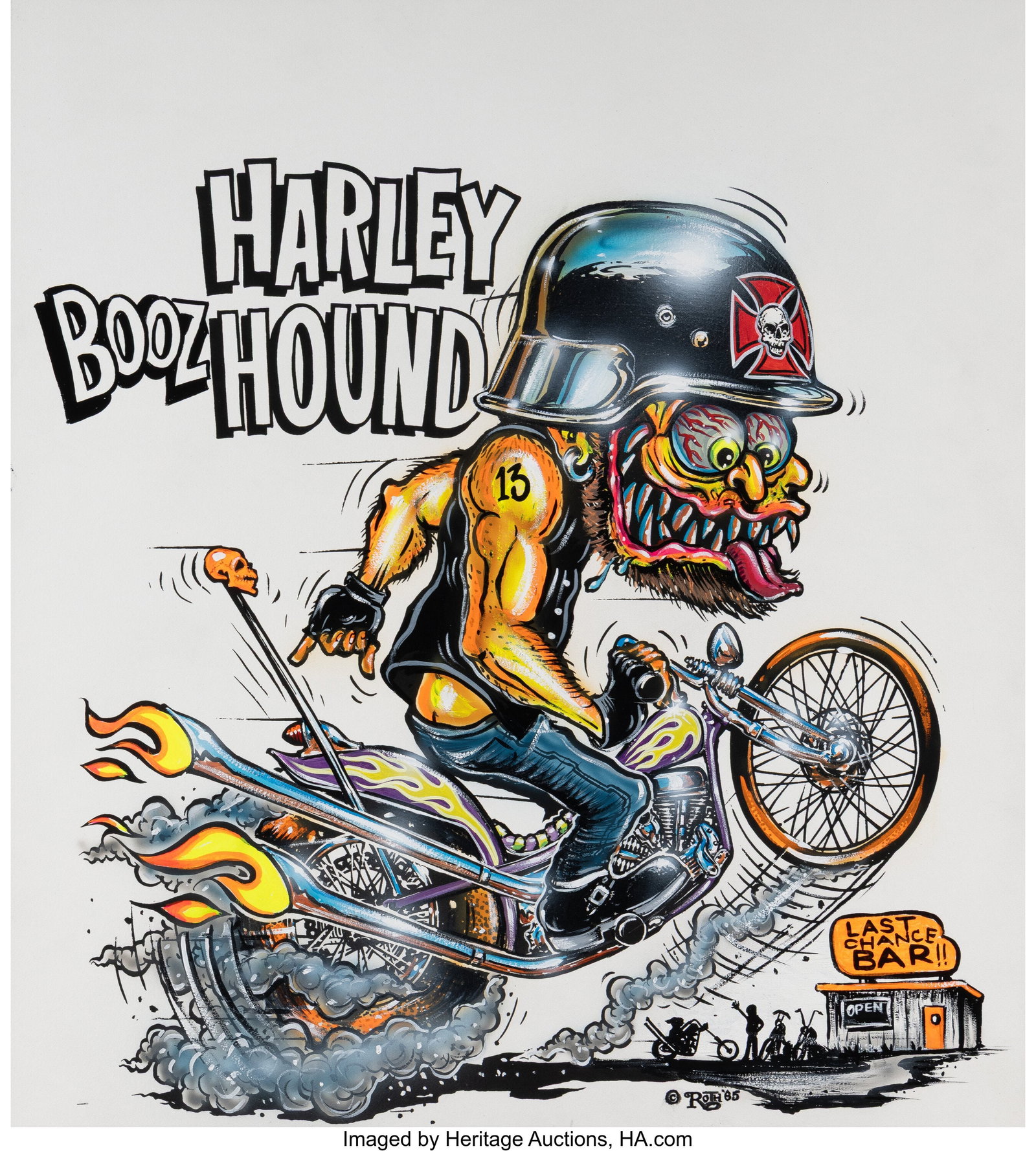 Ed "Big Daddy" Roth (1932-2001) Harley Booz Houn: Ed "Big Daddy" Roth (1932-2001) Harley Booz Hound, 1965 Airbrush and ink on wove paper 18 x 16 inches (45.7 x 40.6 cm) (sheet) Signed and dated to low