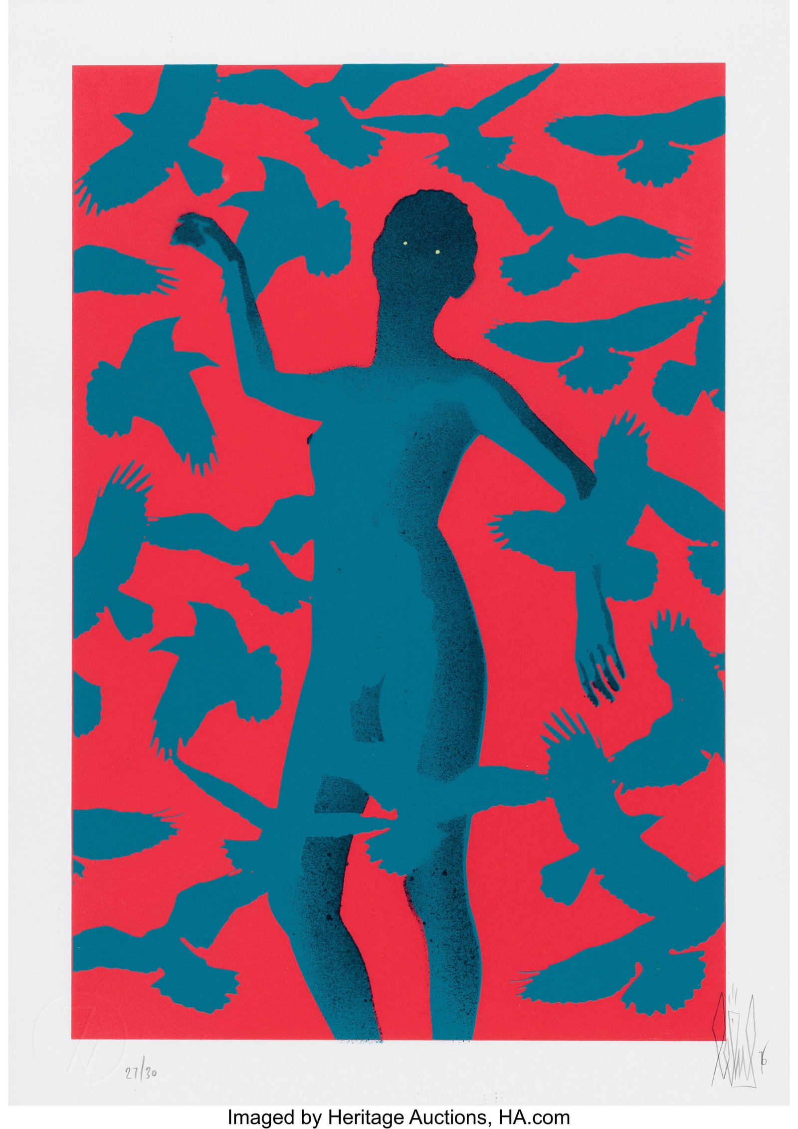Eelus (b. 1979) Conspiracy, 2016 Screenprint in : Eelus (b. 1979) Conspiracy, 2016 Screenprint in colors on paper 16-1/2 x 11-3/4 inches (41.9 x 29.8 cm) (sheet) Ed. 27/30 Si