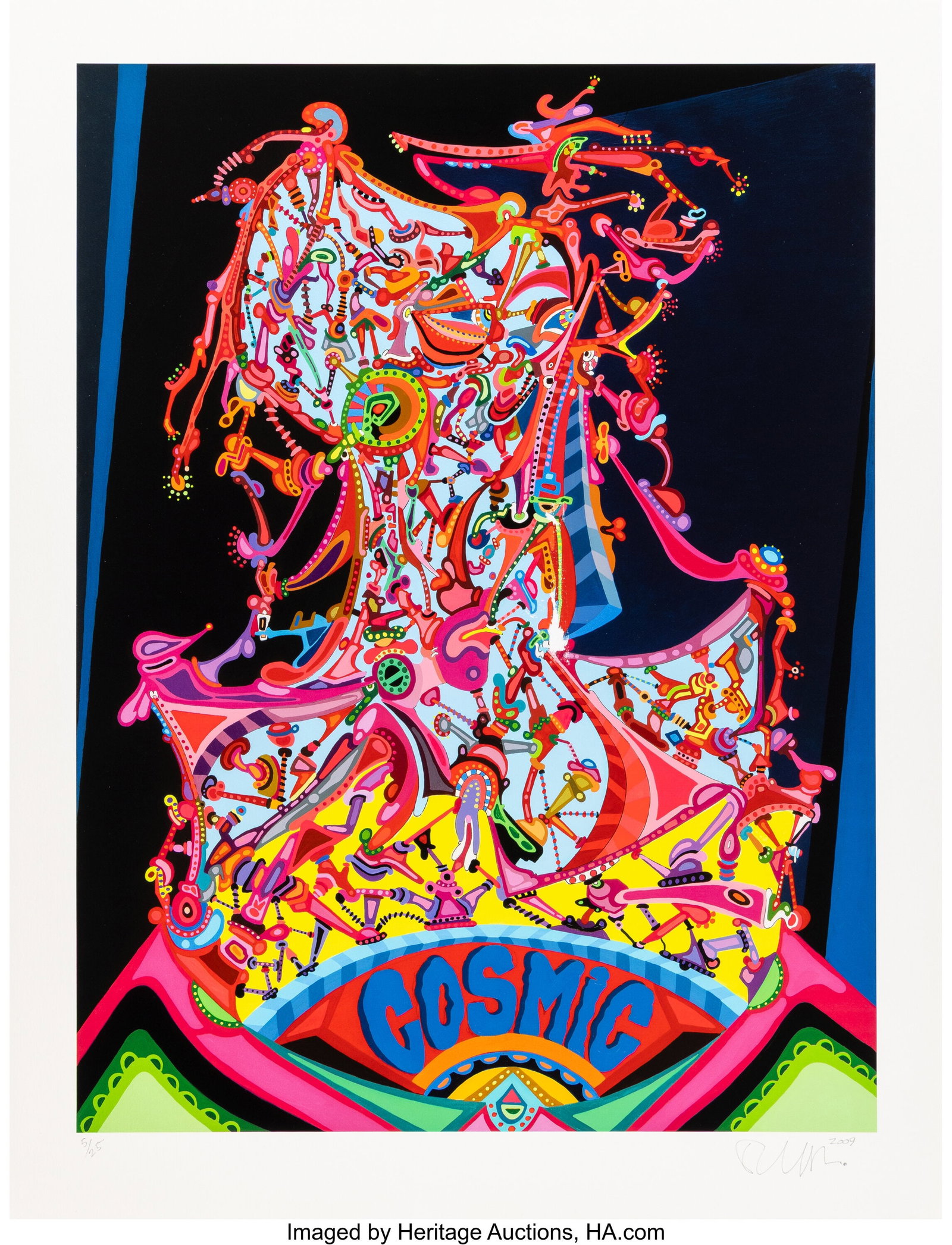 Erik Parker (b. 1968) Cosmic, 2009 Screenprint i: Erik Parker (b. 1968) Cosmic, 2009 Screenprint in colors on paper 23-3/8 x 21 inches (59.4 x 53.3 cm) (sheet) Signed, dated, an