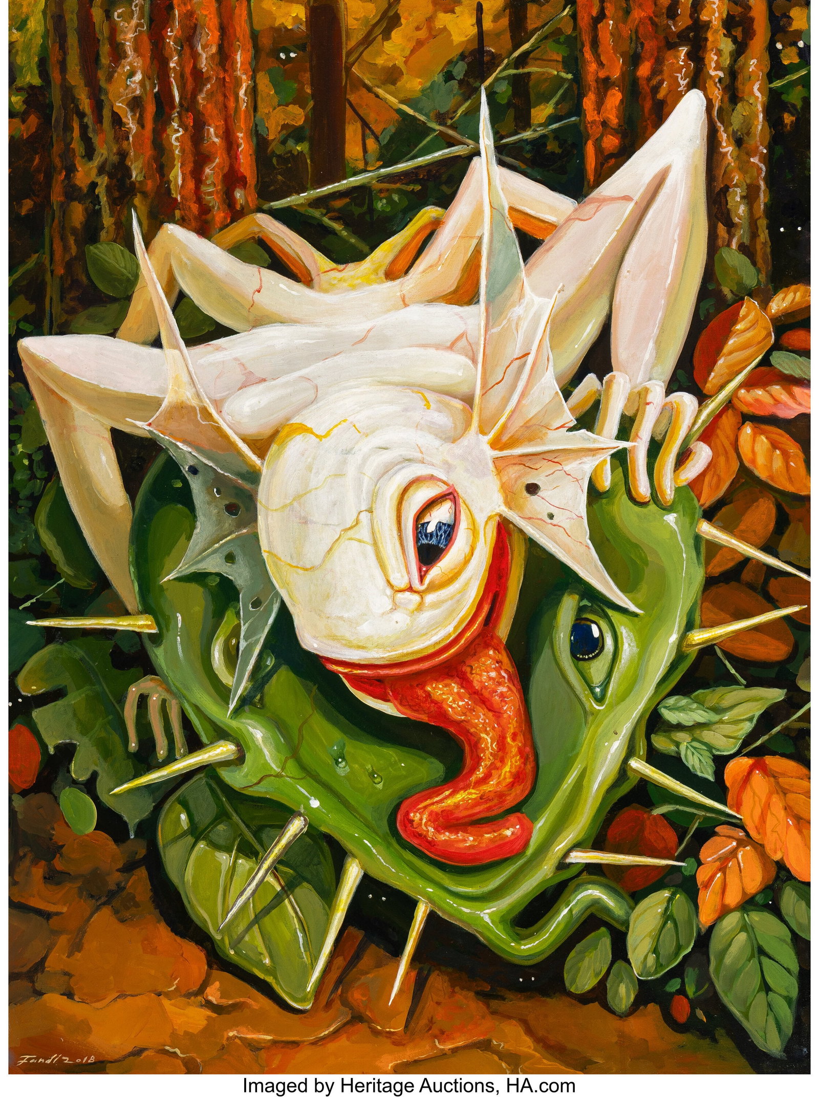 Fandi Angga Saputra (b. 1996) Tani, 2018 Acrylic: Fandi Angga Saputra (b. 1996) Tani, 2018 Acrylic on canvas 31-1/4 x 23-1/2 x 1 inches (79.4 x 59.7 x 2.5 cm) Signed and dated to lower lef