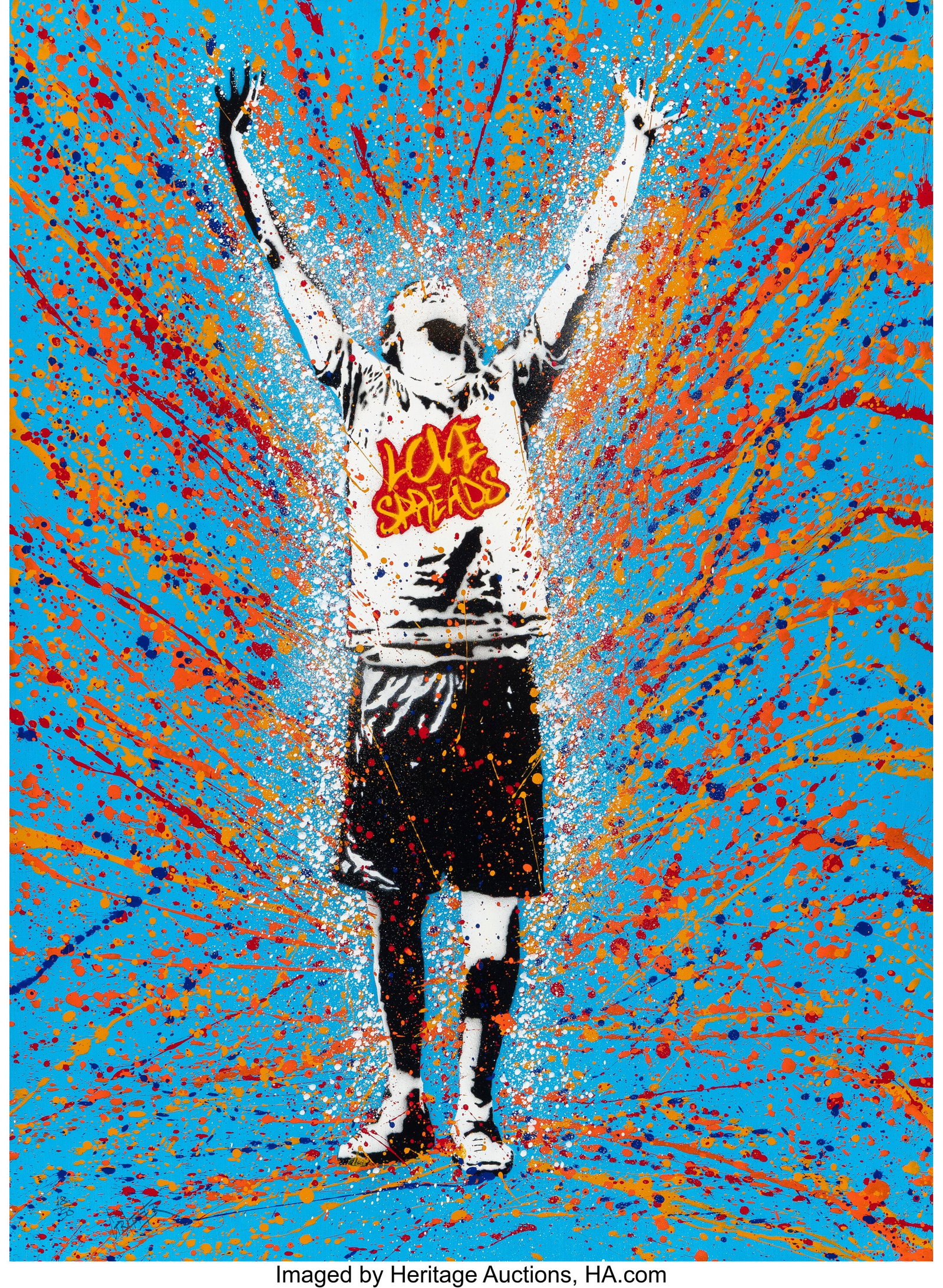 Grafter (20th Century) Love Spreads, early 21st : Grafter (20th Century) Love Spreads, early 21st century Acrylic and spray paint on Somerset paper 30 x 22 inches (76.2 x 55.9 cm) Ed. 18/50 Signed an