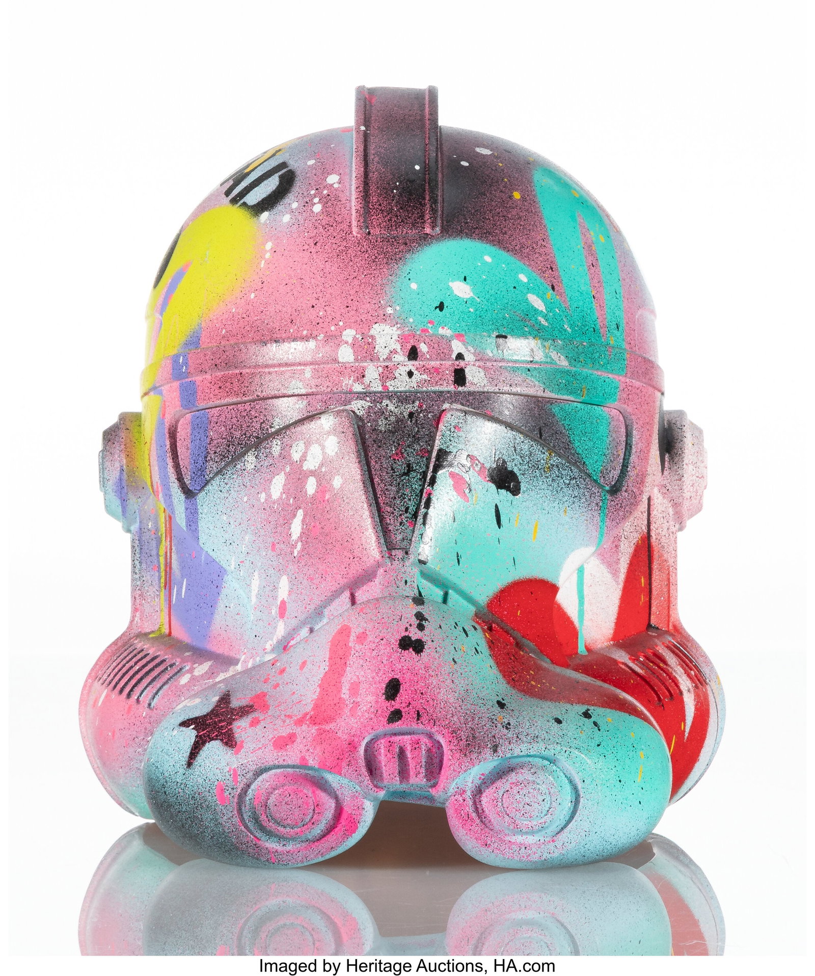 Hektad (b. 1981) Helmet, 2021 Spraypaint with ha: Hektad (b. 1981) Helmet, 2021 Spraypaint with hand embellishments on plastic helmet 11-1/2 x 9-1/2 x 11 inches (29.2 x 24.1 x 27.9 cm) Sig
