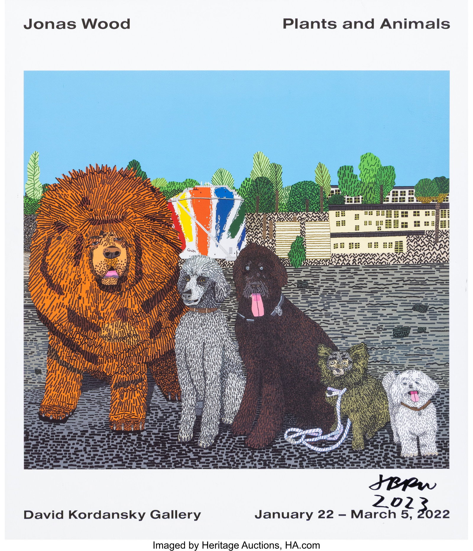 Jonas Wood (b. 1977) Plants and Animals Exhibiti (1 of 1)