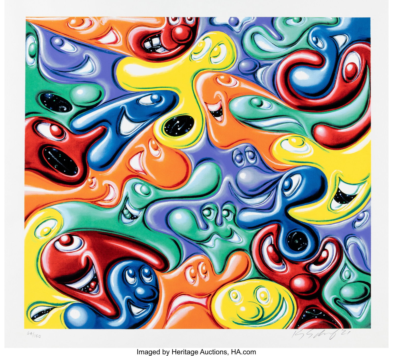 Kenny Scharf (b. 1958) Yummy, 2021 Screenprint i: Kenny Scharf (b. 1958) Yummy, 2021 Screenprint in colors on Coventry Rag paper 23-1/2 x 26 inches (59.7 x 66.0 cm) (sheet) Ed. 64&so