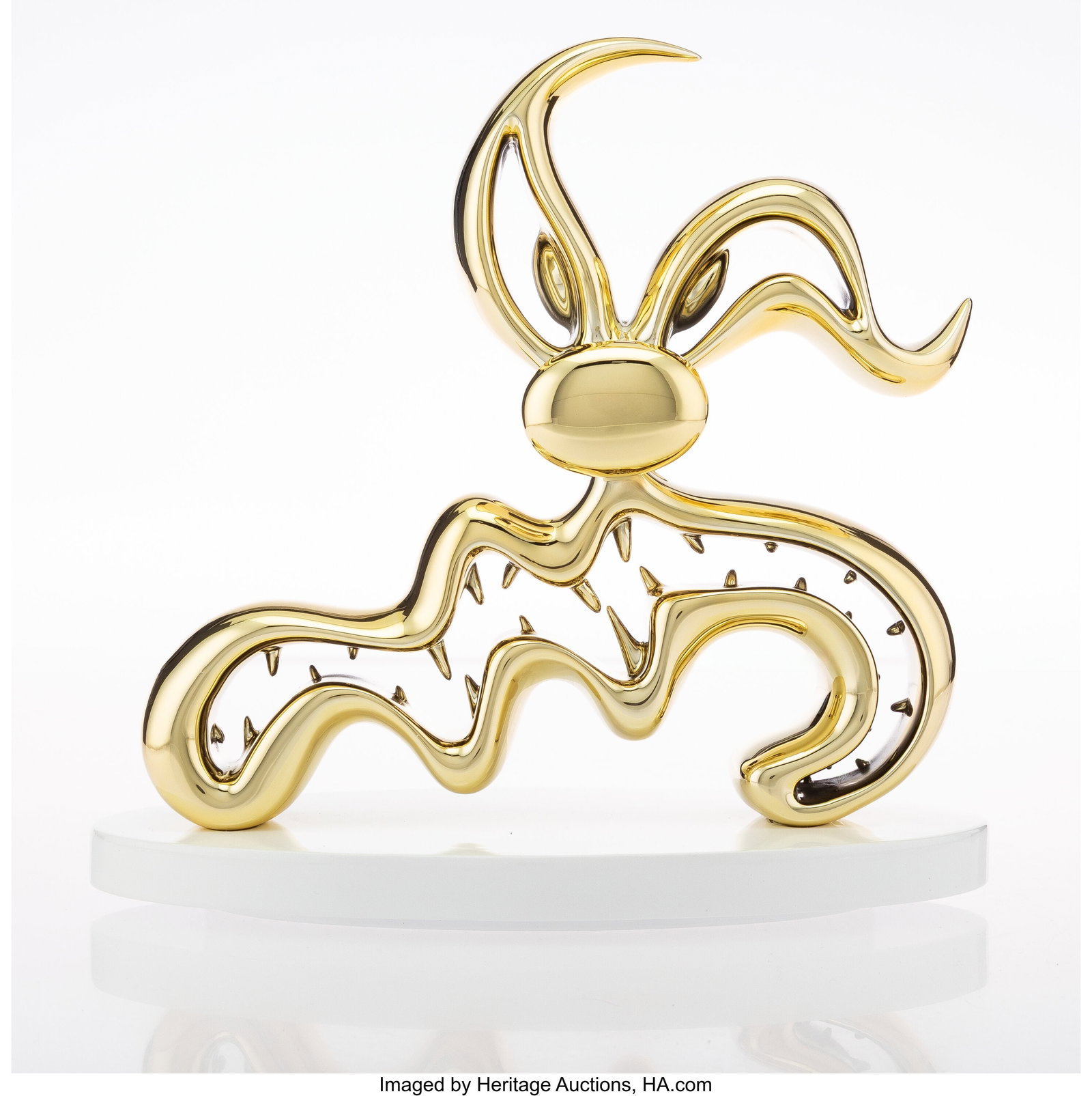 Kenny Scharf (b. 1958) Scary Guy (Gold), 2022 Ca: Kenny Scharf (b. 1958) Scary Guy (Gold), 2022 Cast resin with chrome finishing 9-1/4 x 9-3/4 x 5-1/4 inches (23.5 x 24.8 x 13.3 c