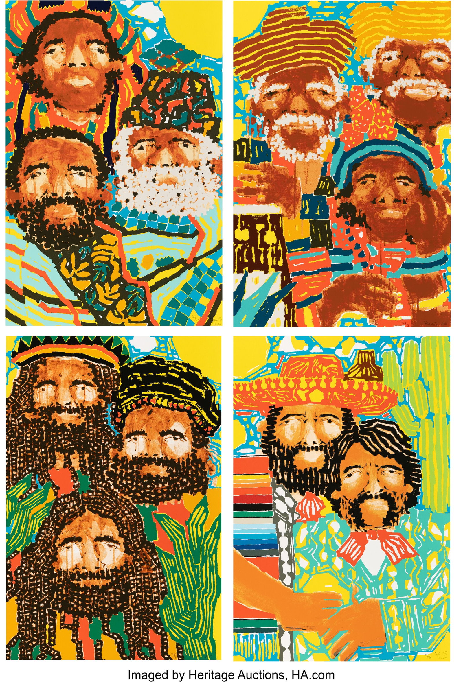 Koichi Sato (b. 1974) Ecstacy Journey (four work: Koichi Sato (b. 1974) Ecstacy Journey (four works), 2020 Screenprints in colors on wove paper 30 x 20 inches (76.2 x 50.8 cm) (sheet&comma