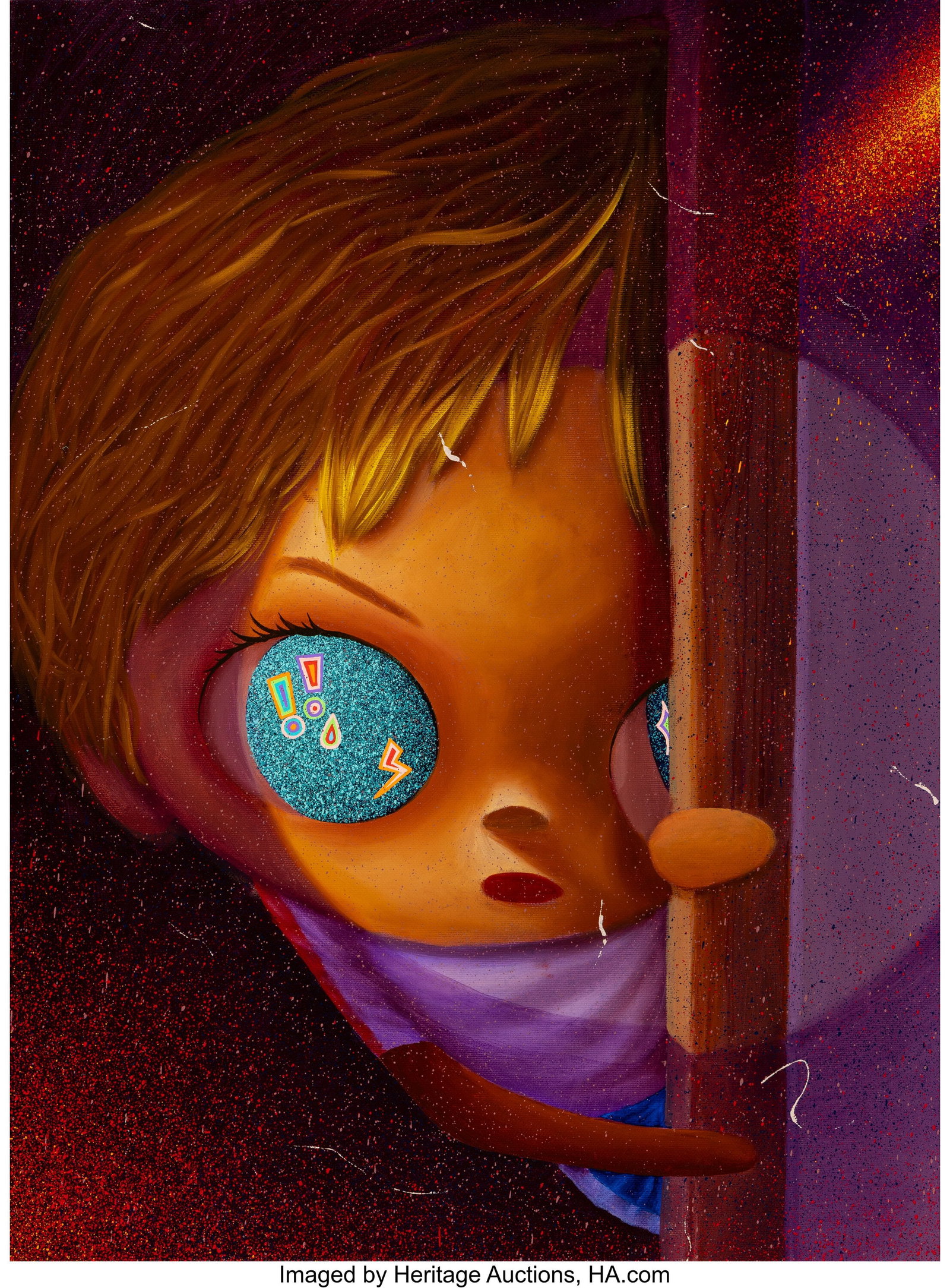 Laksamana Ryo (Ryol) (b. 1993) Peek, 2022 Oil on: Laksamana Ryo (Ryol) (b. 1993) Peek, 2022 Oil on canvas 23-1/2 x 17-1/2 x 1-1/2 inches (59.7 x 44.5 x 3.8 cm) HID03101062020
