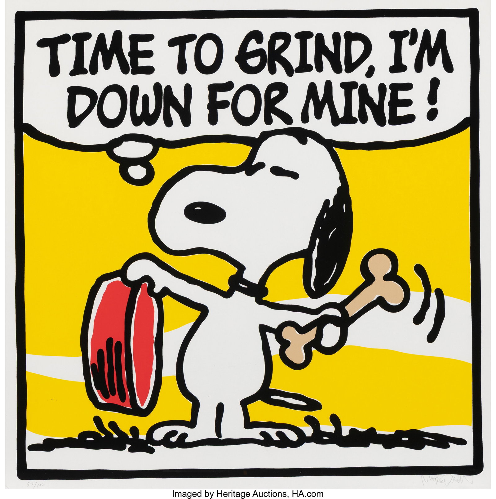 Mark Drew (b. 1978) Time to Grind (Bone Thugs), : Mark Drew (b. 1978) Time to Grind (Bone Thugs), 2019 Screenprint in colors on wove paper 18 x 18 inches (45.7 x 45.7 cm) (sheet) Ed&p