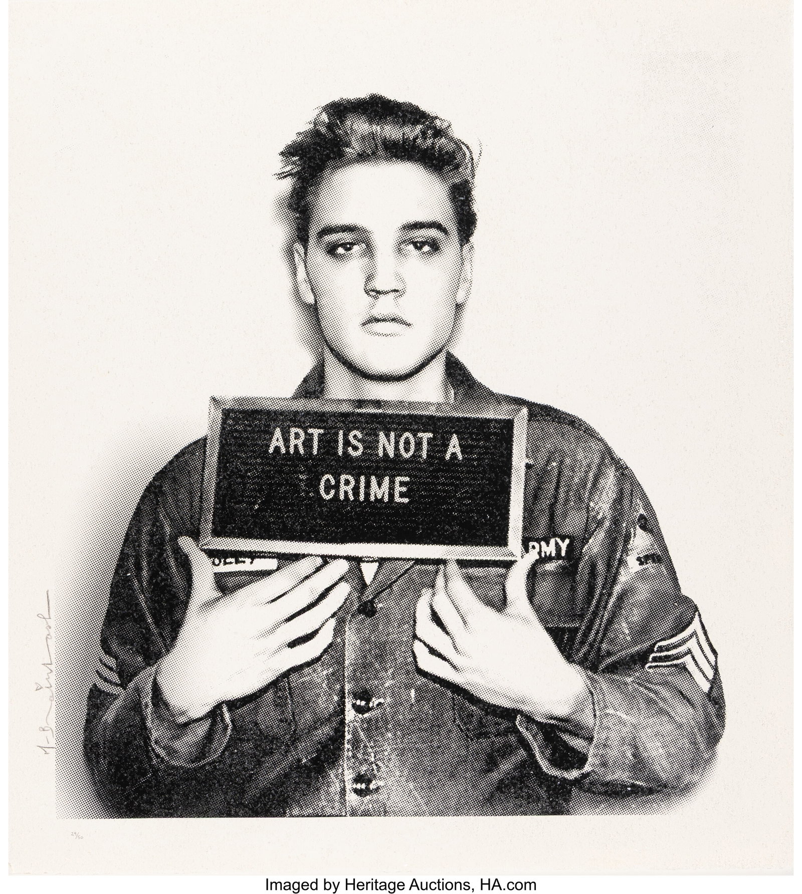 Mr. Brainwash (b. 1966) Happy Birthday Elvis (Di: Mr. Brainwash (b. 1966) Happy Birthday Elvis (Diamond Dust Edition), 2019 Screenprint with diamond dust on archival paper 24-1/2 x 22-1/4 inches (6