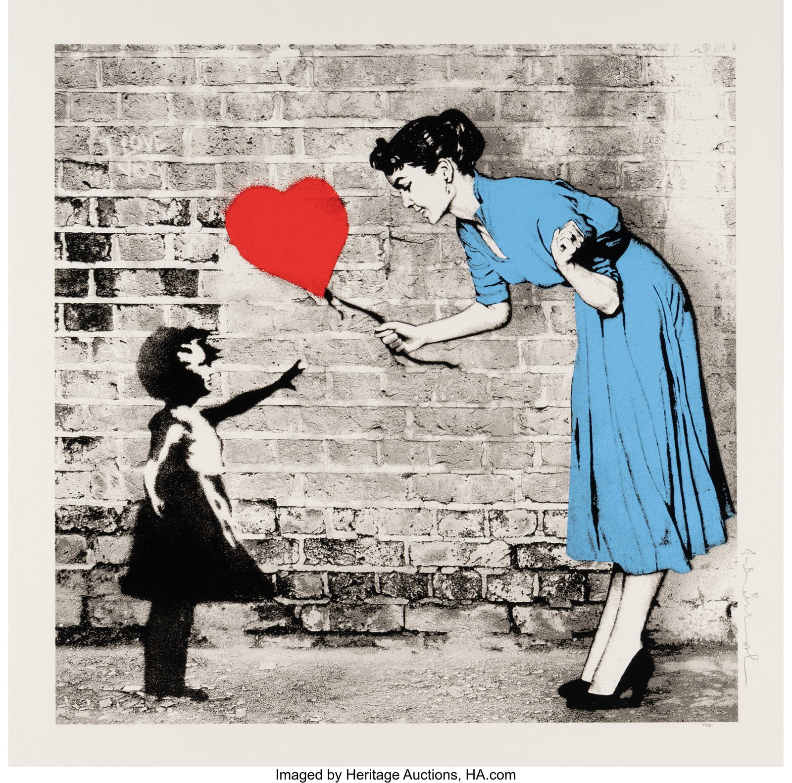 Mr. Brainwash (b. 1966) Love Catcher (Blue), 20: Mr. Brainwash (b. 1966) Love Catcher (Blue), 2023 Screenprint in colors on Archival paper 22-1/2 x 22-1/2 inches (57.1 x 57.1 cm&rpar