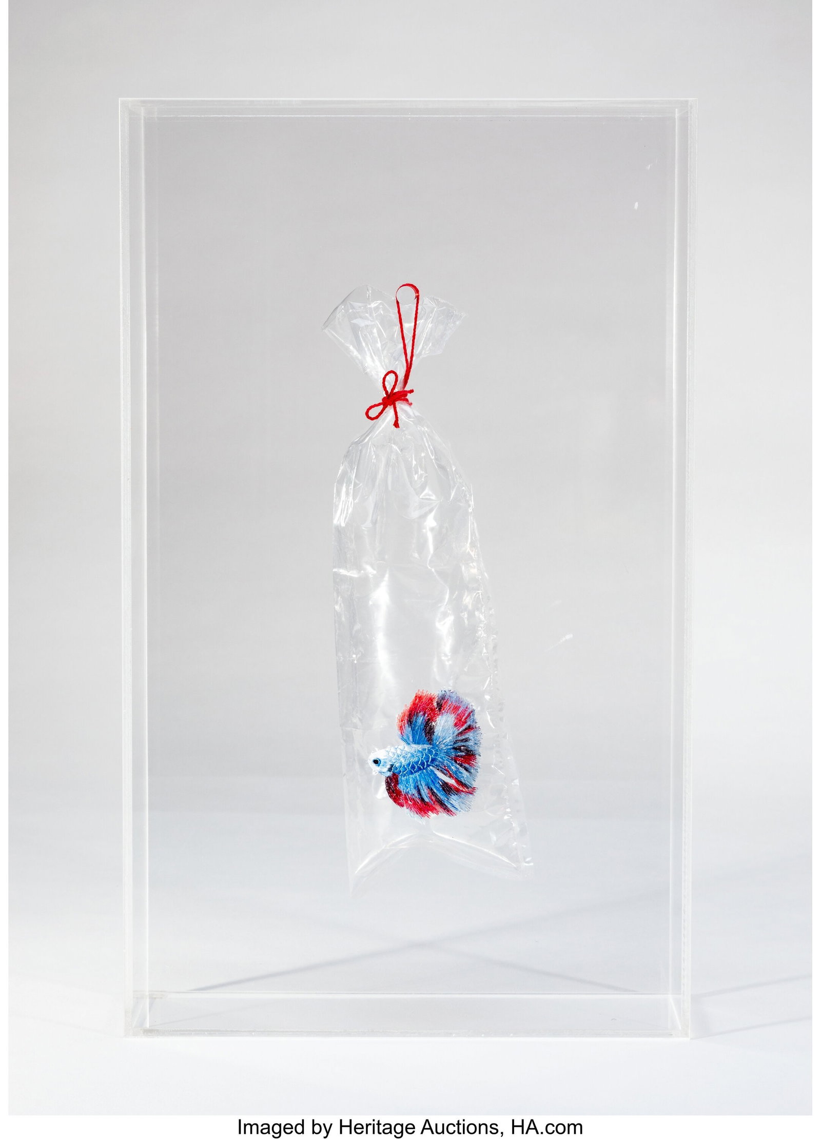 Narissara Pianwimungsa (b. 1974) Untitled Embroi: Narissara Pianwimungsa (b. 1974) Untitled Embroidery on plastic bag 13-1/4 x 4 x 3 inches (33.7 x 10.2 x 7.6 cm) (work) HID03101062020 &co
