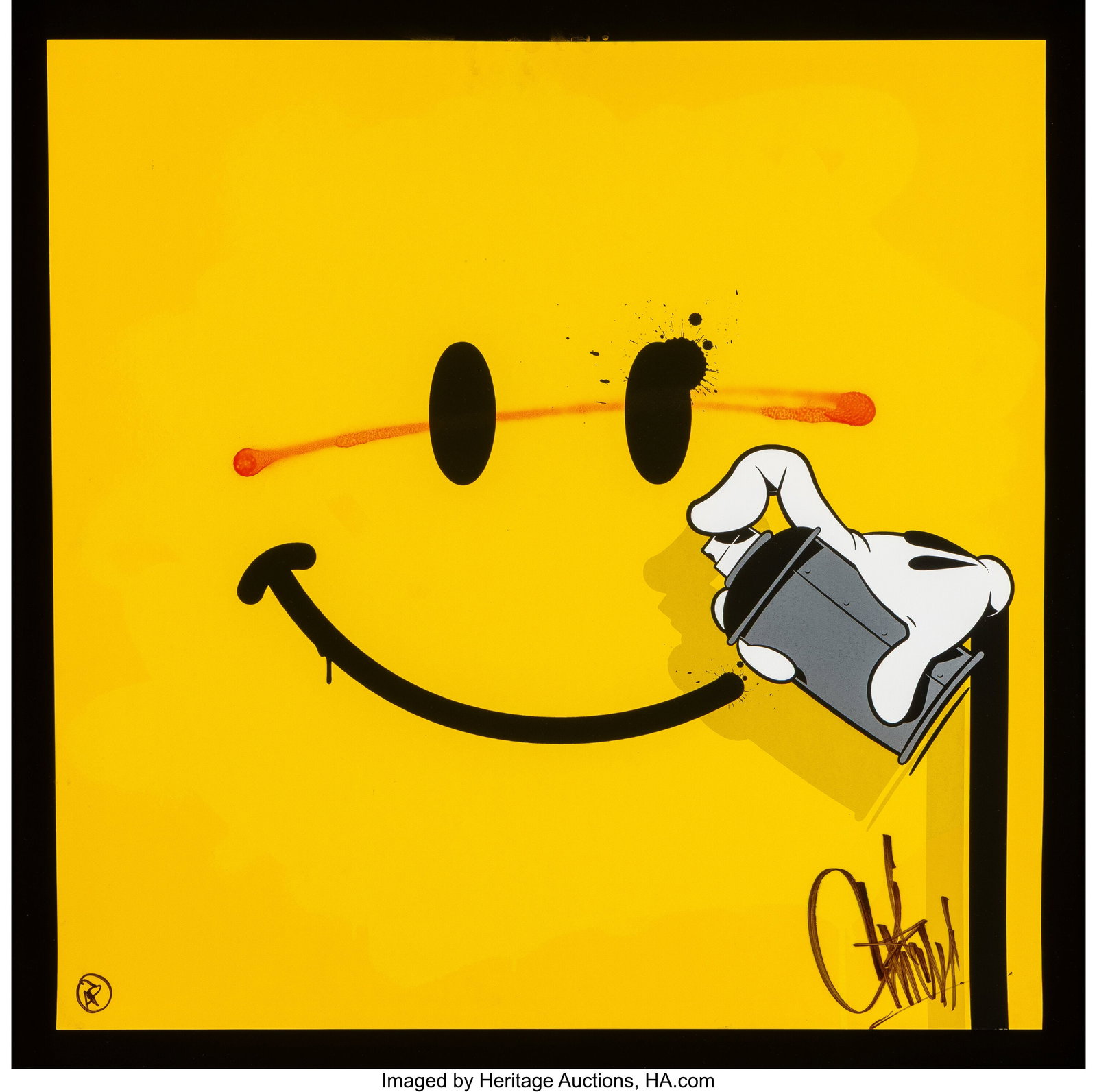 OG Slick (b. 1967) Yellow Mon, 2017 Screenprint : OG Slick (b. 1967) Yellow Mon, 2017 Screenprint in colors with hand-embellishments on wove paper 24 x 24 inches (61.0 x 61.0 cm) (sheet) A&peri