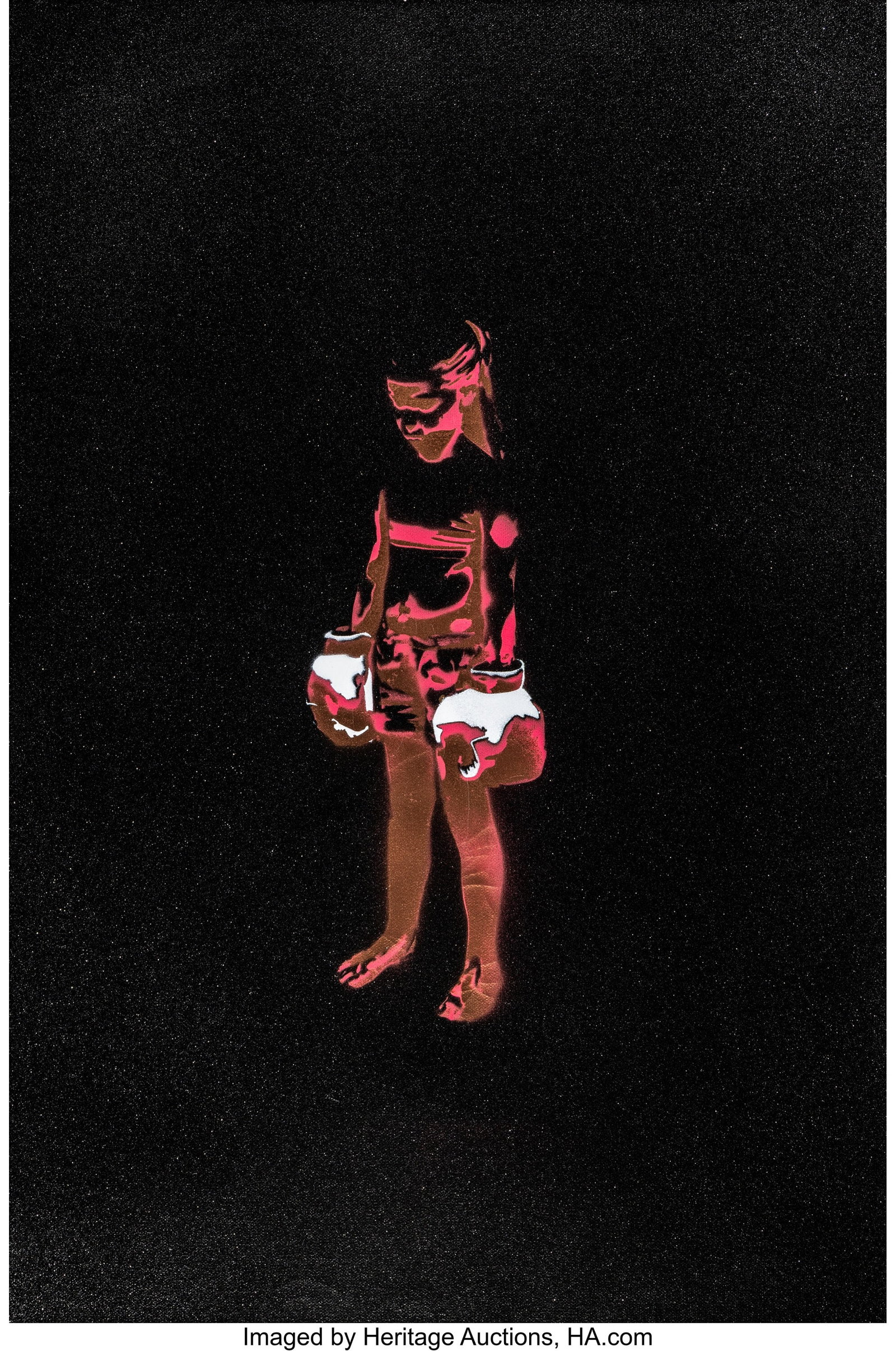 Schoony (b. 1974) Bruiser, 2019 Spray paint and : Schoony (b. 1974) Bruiser, 2019 Spray paint and stencil on canvas 20-7/8 x 20 inches (53.0 x 50.8 cm) Signed and dated to reverse HID03101062020 &cop
