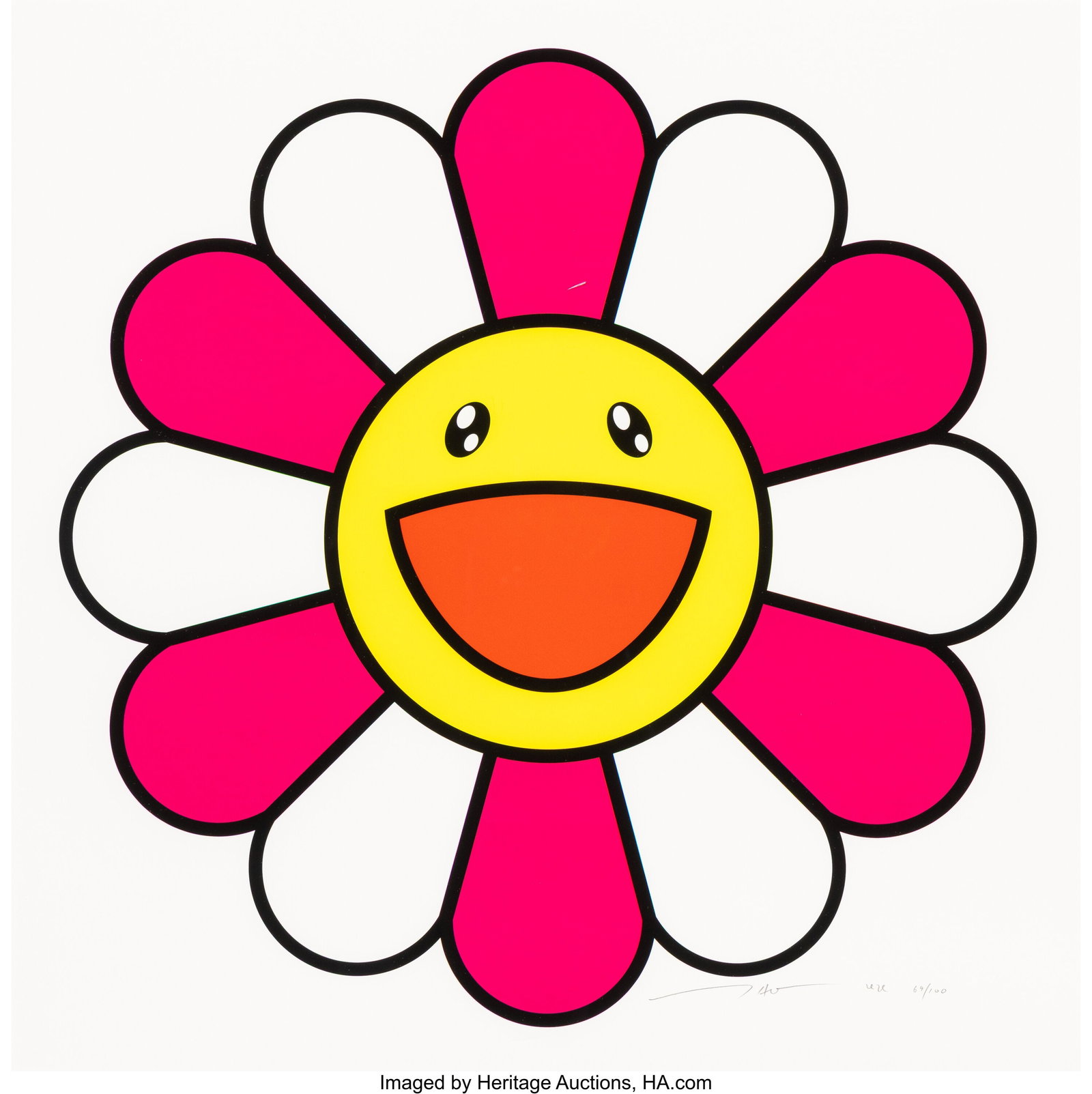 Takashi Murakami (b. 1962) Pinky Chan, 2020 Offs: Takashi Murakami (b. 1962) Pinky Chan, 2020 Offset lithograph in colors on wove paper 19-3/4 x 19-3/4 inches (50.2 x 50.2 cm) (sheet) E
