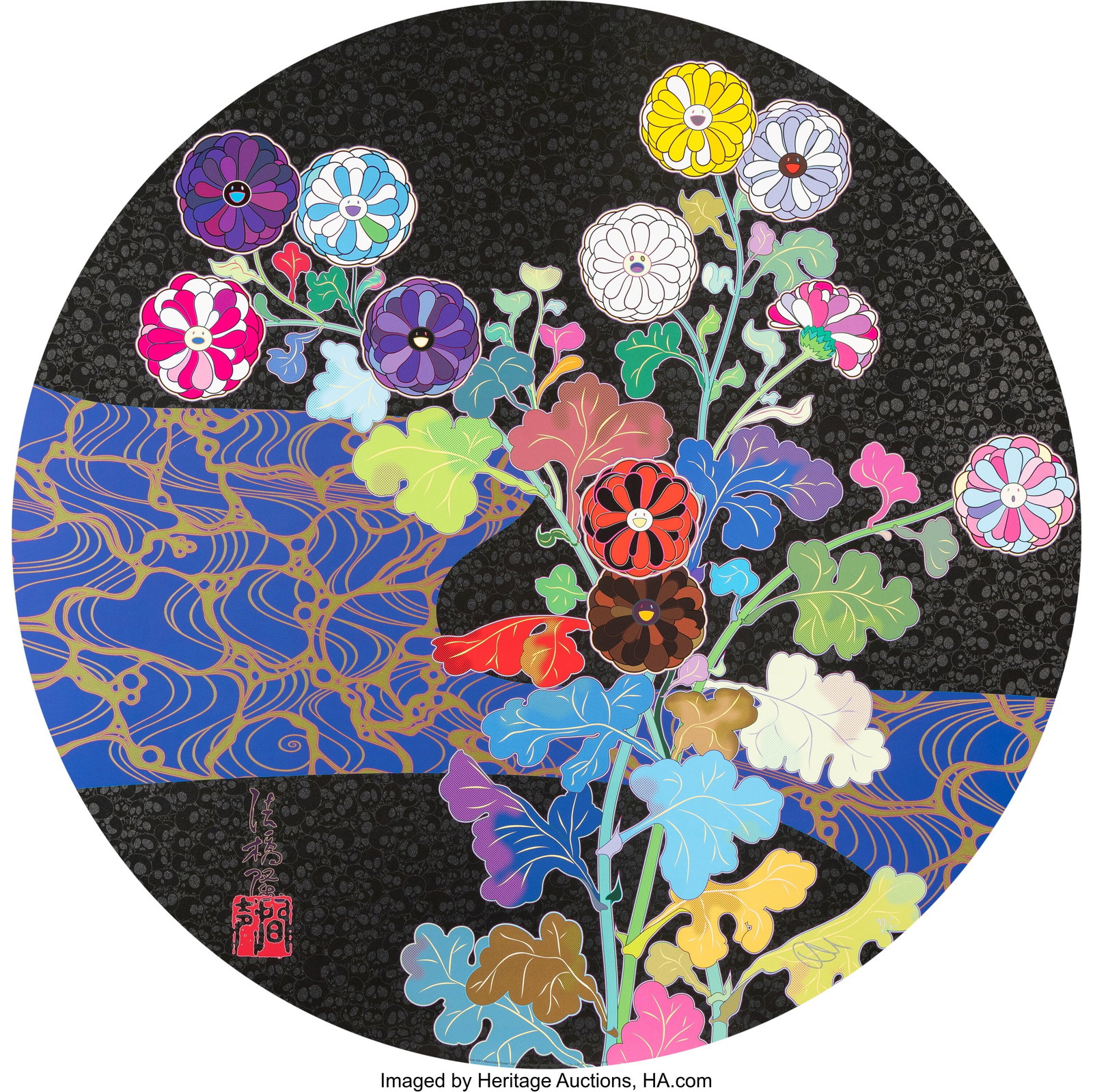 Takashi Murakami (b. 1962) Kyoto Körin Mononoke: Takashi Murakami (b. 1962) Kyoto Körin Mononoke Flower, 2023 Offset lithograph in colors on wove paper 28 x 28 inches (71.1 x 71.1 cm) (sheet&r