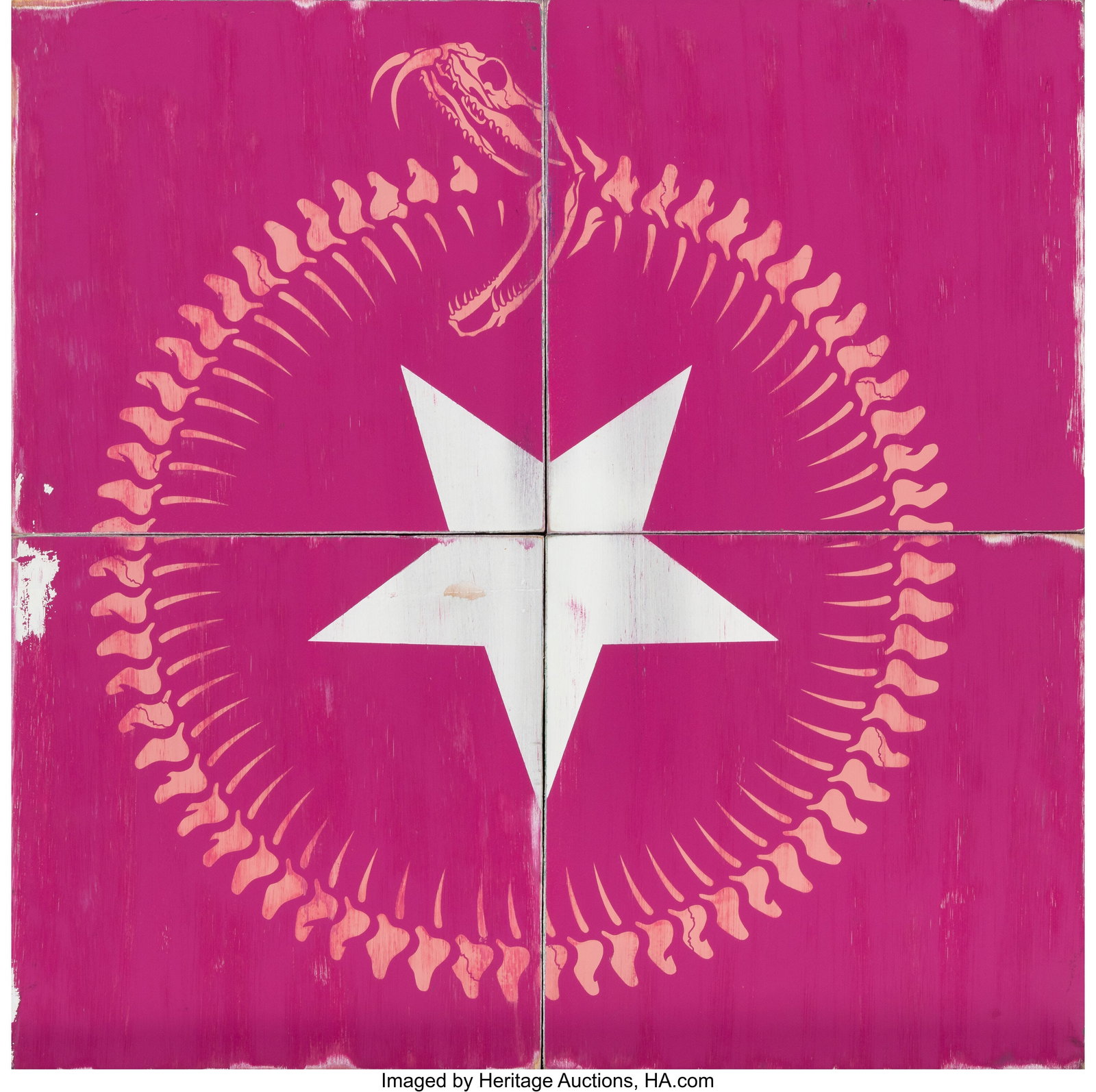 TrustoCorp (Tristan Eaton) (20th Century) Americ: TrustoCorp (Tristan Eaton) (20th Century) American Life Cycle (Pink), 2011 Spray paint on wood 24-1/4 x 24-1/4 x 2-1/2 inches (61.6 x 61&per