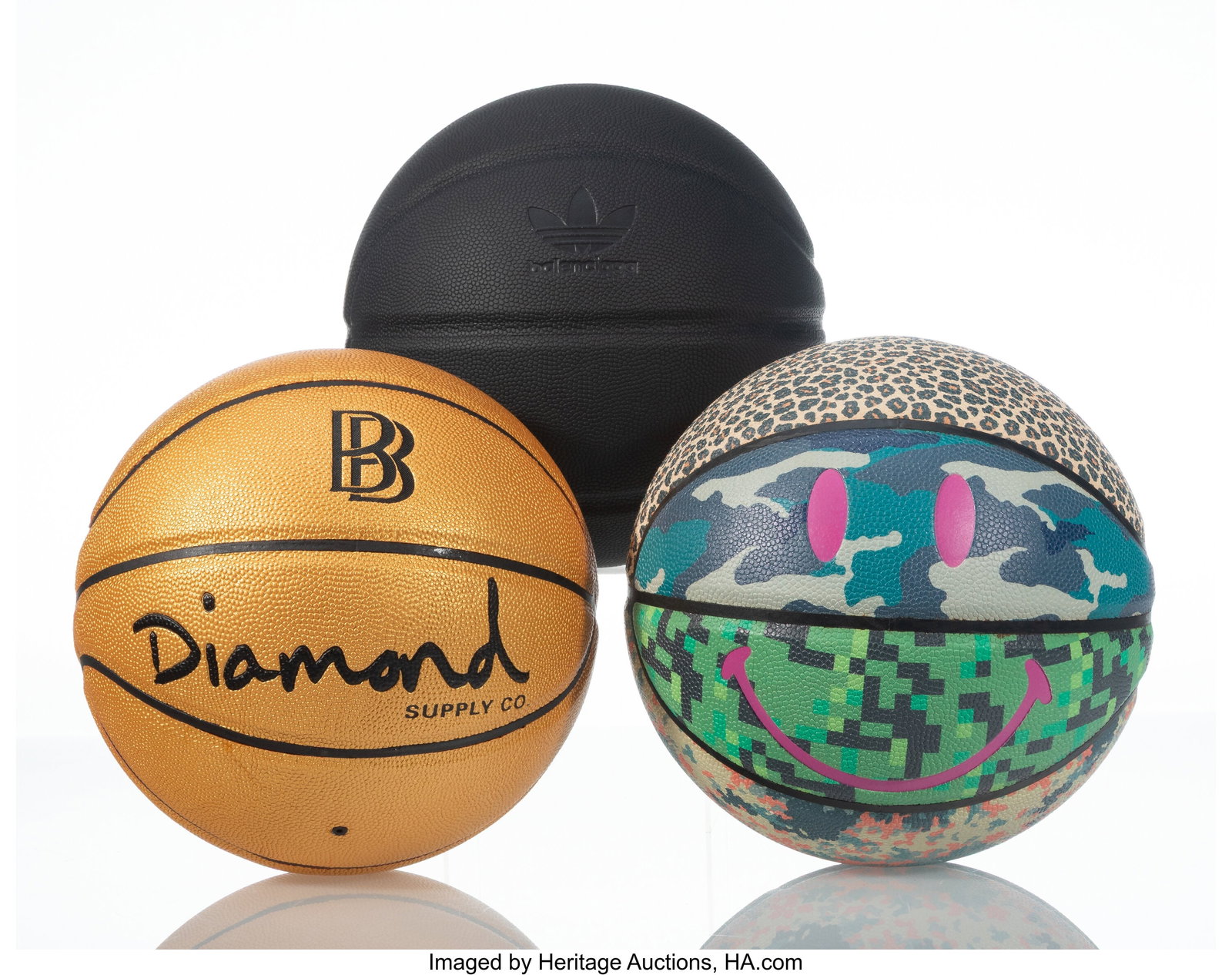 Various Artists (20th/21st Century) Group of 3 B: Various Artists (20th/21st Century) Group of 3 Basketballs, 2019-2022 Leather basketballs 9-1/2 x 9-1/2 x 9-1/2 inches (24.1 x 24.1 x 24.1 cm&
