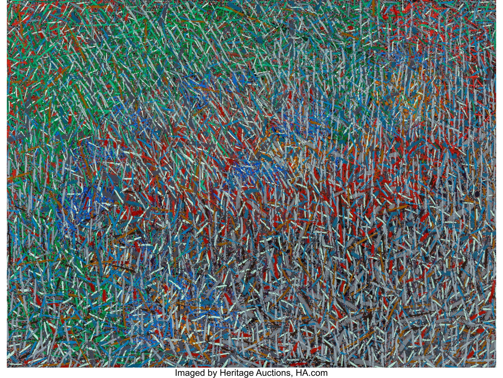 William Stone (b. 1951) Sed de lluvia, 1992 Oil : William Stone (b. 1951) Sed de lluvia, 1992 Oil on canvas 59-1/8 x 78-3/4 inches (150.2 x 200.0 cm) Signed and dated on the reverse: W Ston