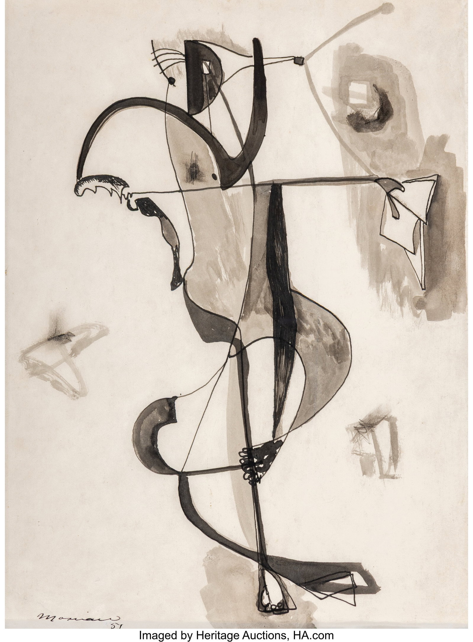 Mariano Rodriguez (1912-1990) Sketch for Abstrac (1 of 3)