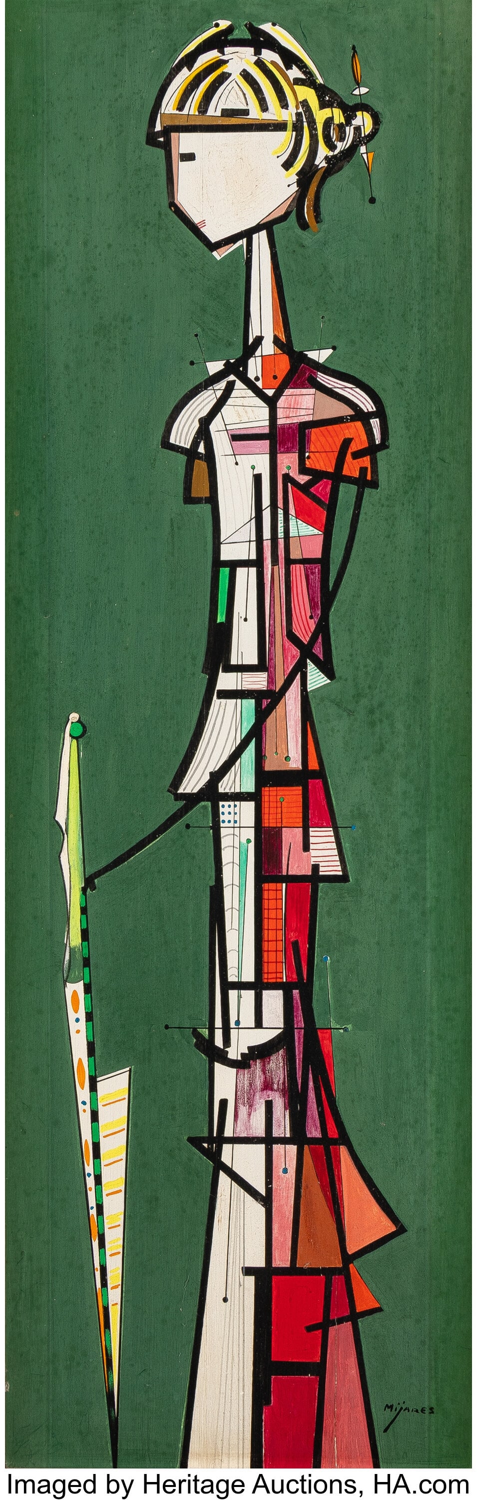 Jose Maria Mijares (1921-2004) Untitled (two wor: Jose Maria Mijares (1921-2004) Untitled (two works) Oil on panel 40 x 13 inches (101.6 x 33.0 cm) Signed lower right: Mijares PROVENANCE: Privat