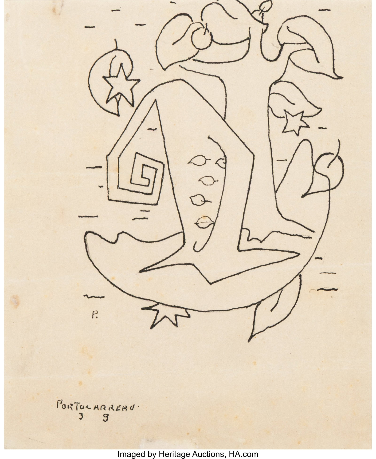 René Portocarrero (1912-1985) Untitled (Viñeta (1 of 6)