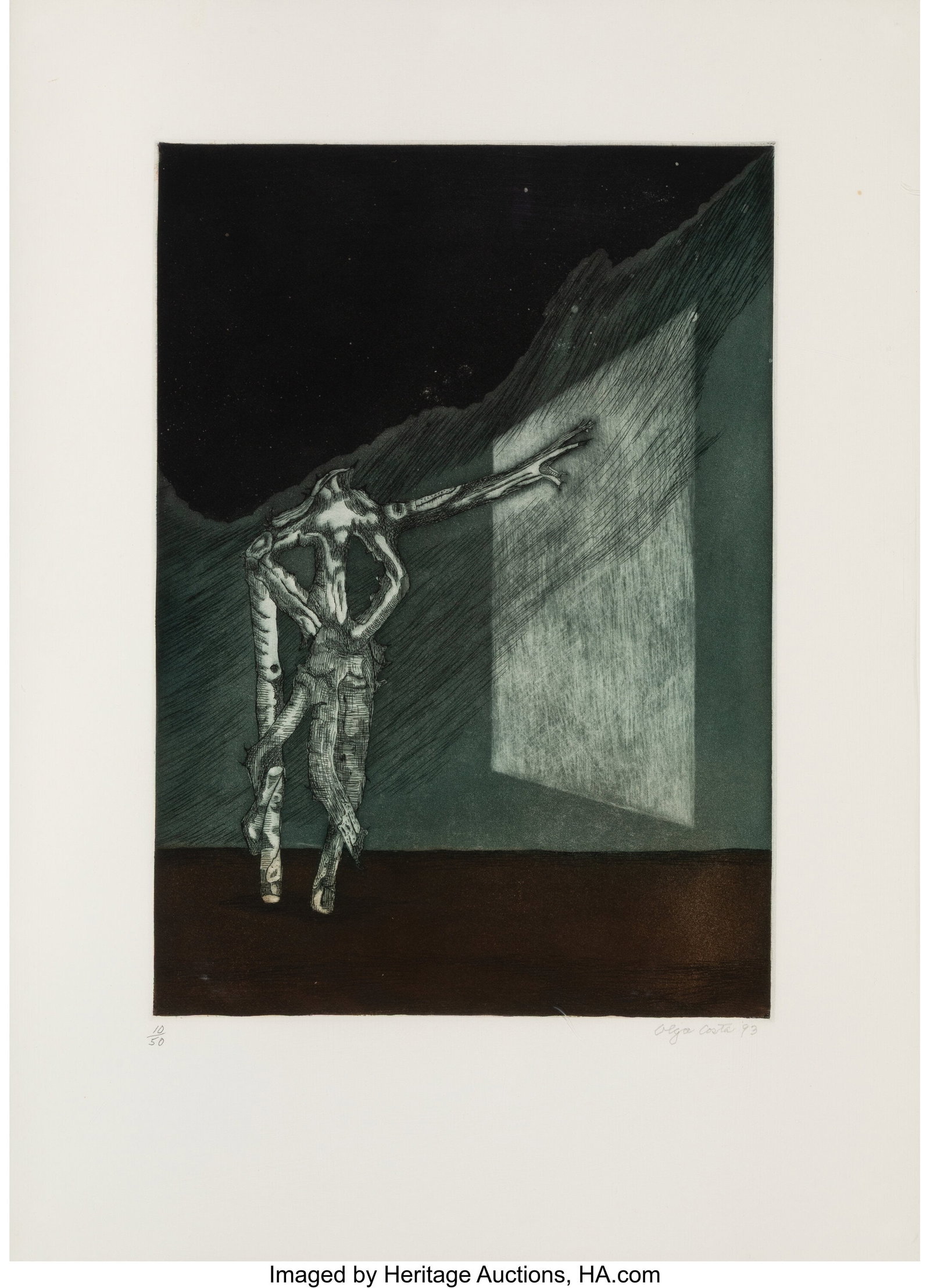 Olga Costa (1913-1993) Espectro, 1993 Etching wi: Olga Costa (1913-1993) Espectro, 1993 Etching with aquatint in colors on wove paper 25-1/2 x 18-3/4 inches (64.8 x 47.6 cm) (sheet) Ed.