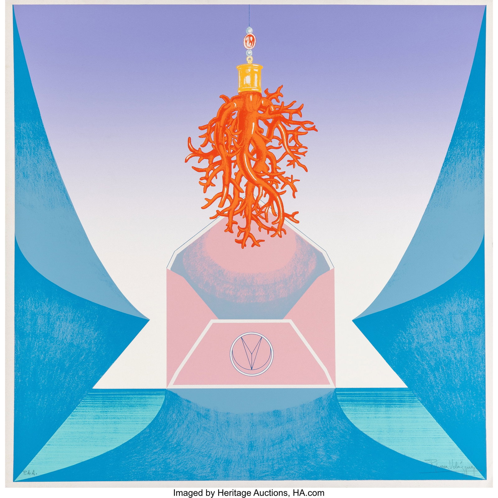 Mariano Rivera Valázquez (b. 1945) Corales, 199: Mariano Rivera Valázquez (b. 1945) Corales, 1993 Screenprint in colors on wove paper 22-3/4 x 22-3/4 inches (57.8 x 57.8 cm) (sheet&r