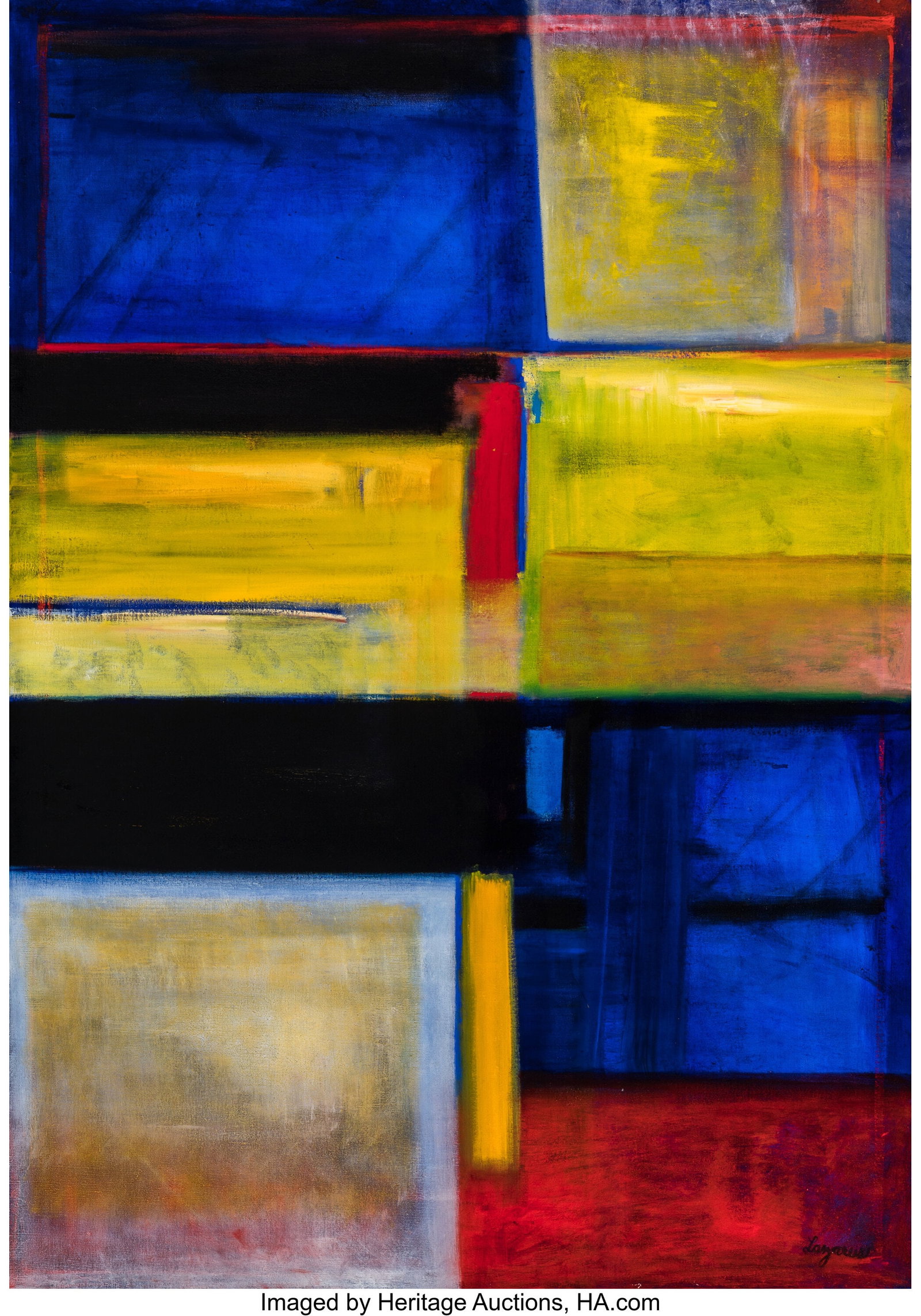 Julie Lazarus (American, 20th Century) Murano Li: Julie Lazarus (American, 20th Century) Murano Light, 2000 Oil on canvas 66 x 46 inches (167.6 x 116.8 cm) Signed lower right: Lazarus PROVENANCE&col