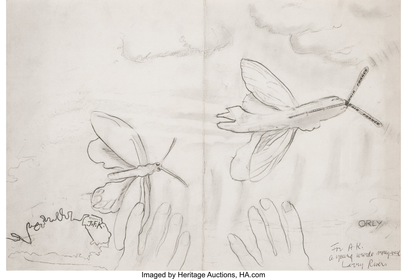 Larry Rivers (American, 1923-2002) Orly; Untitle (1 of 3)