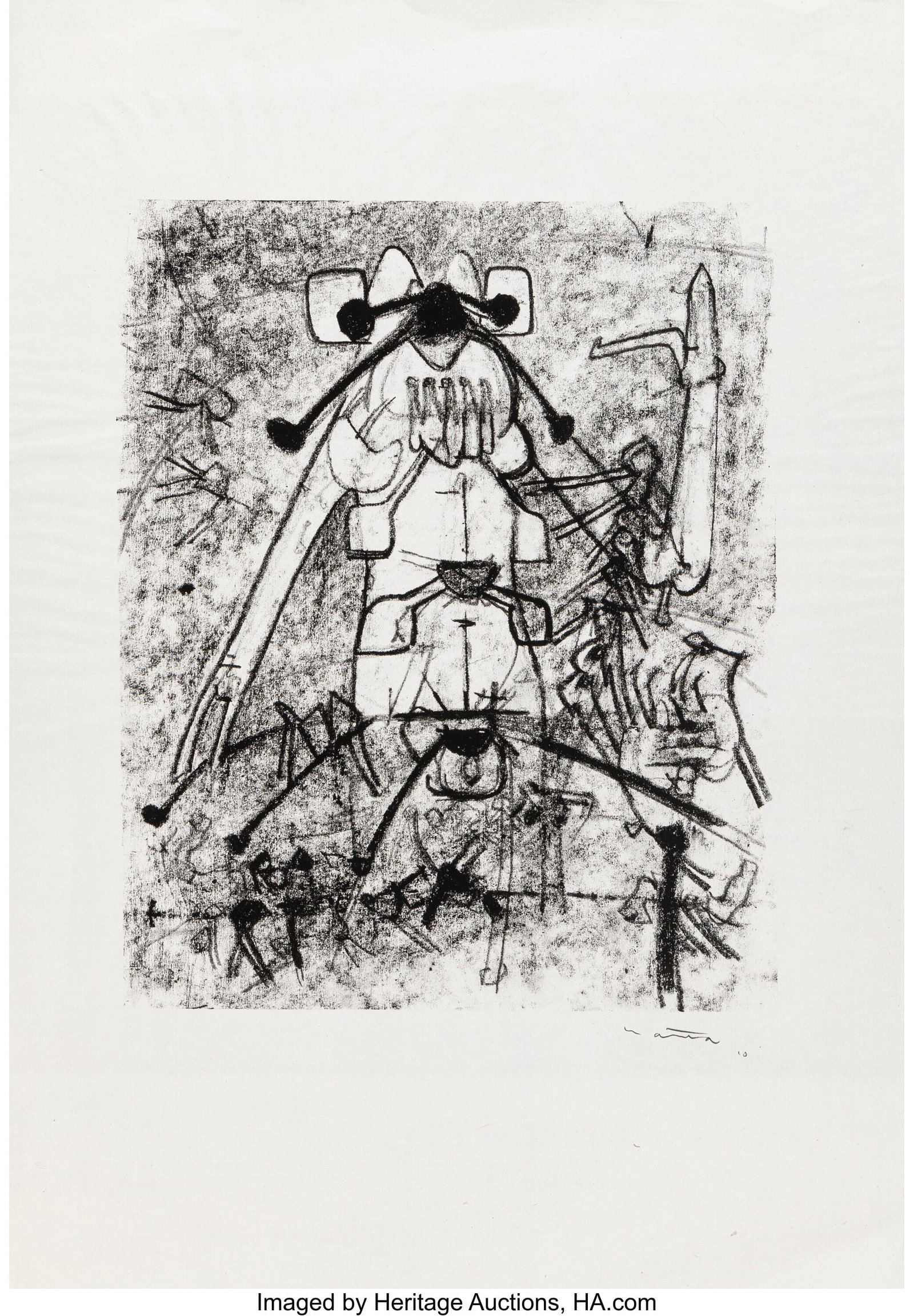 Roberto Matta (1911-2002) Personage, 1955 Lithog: Roberto Matta (1911-2002) Personage, 1955 Lithograph on laid paper 16 x 12 inches (40.6 x 30.5 cm) (sheet) Signed and inscribed in pencil along lower 