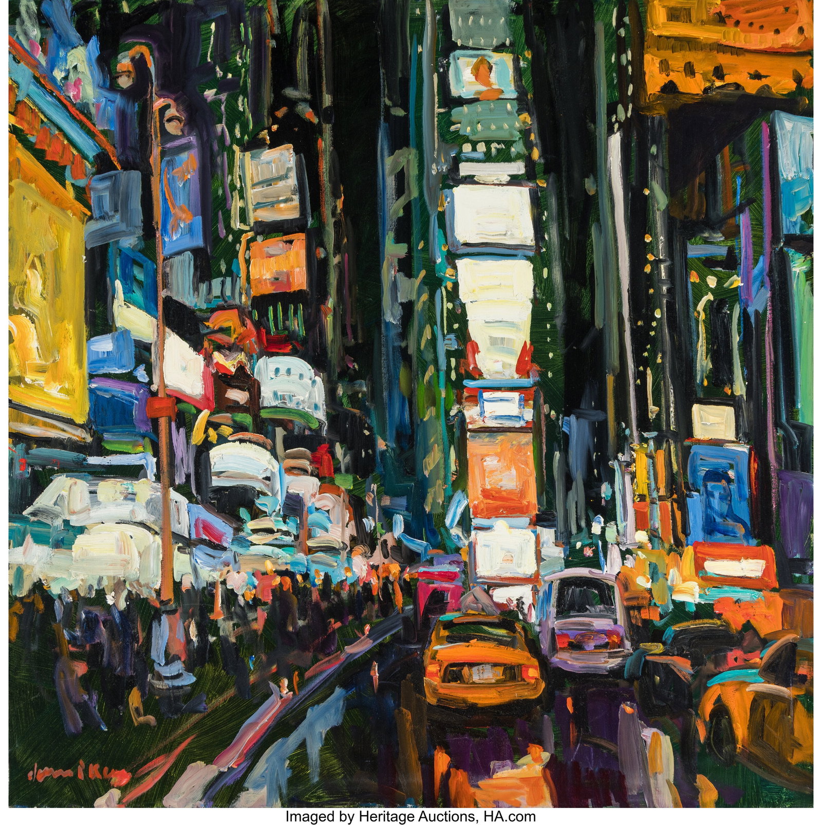 James P. Kerr (b. 1953) Times Square, Midnight,  (1 of 3)