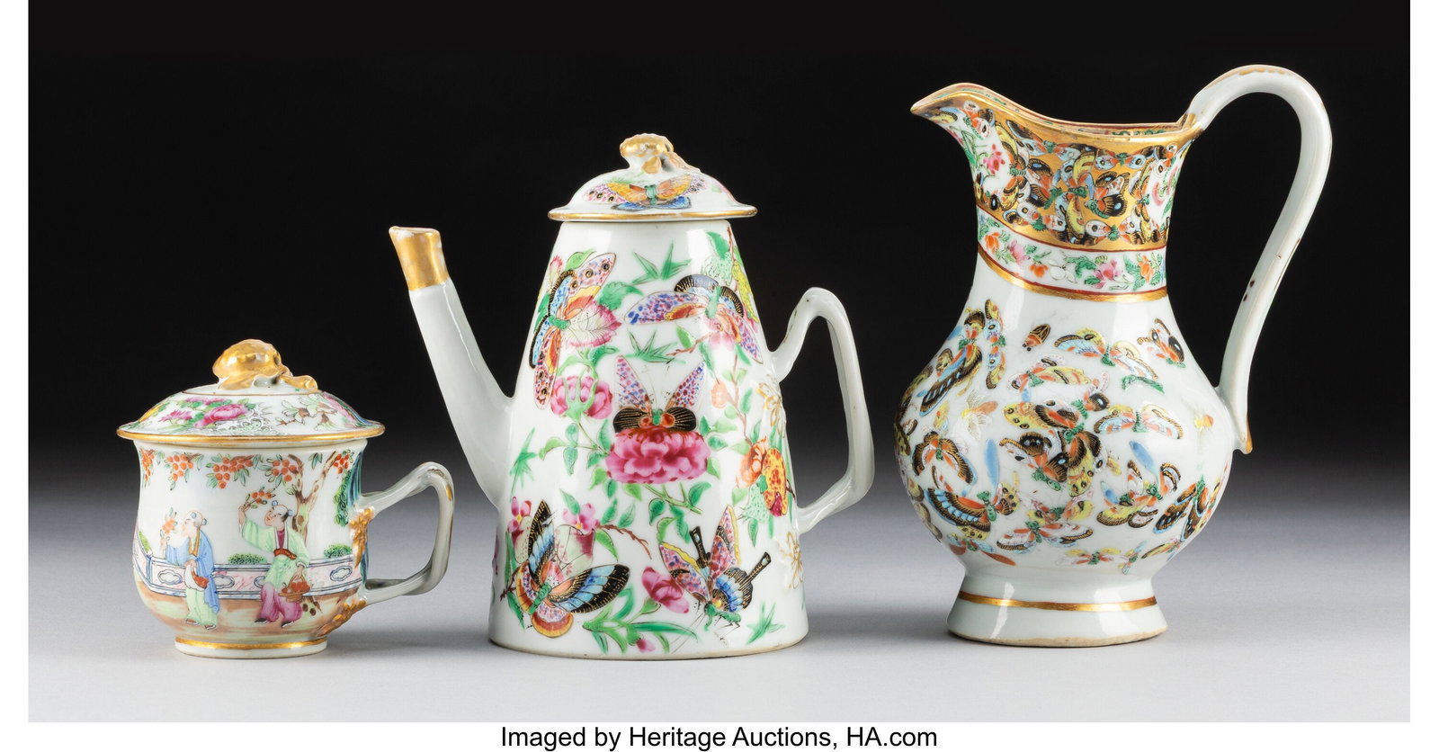 A Group of Three Chinese Export Tea Articles, 19 (1 of 4)
