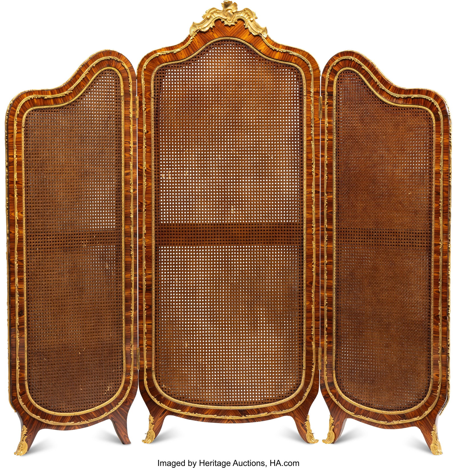 A Louis VX-Style Gilt Bronze-Mounted Wood and Ca (1 of 3)