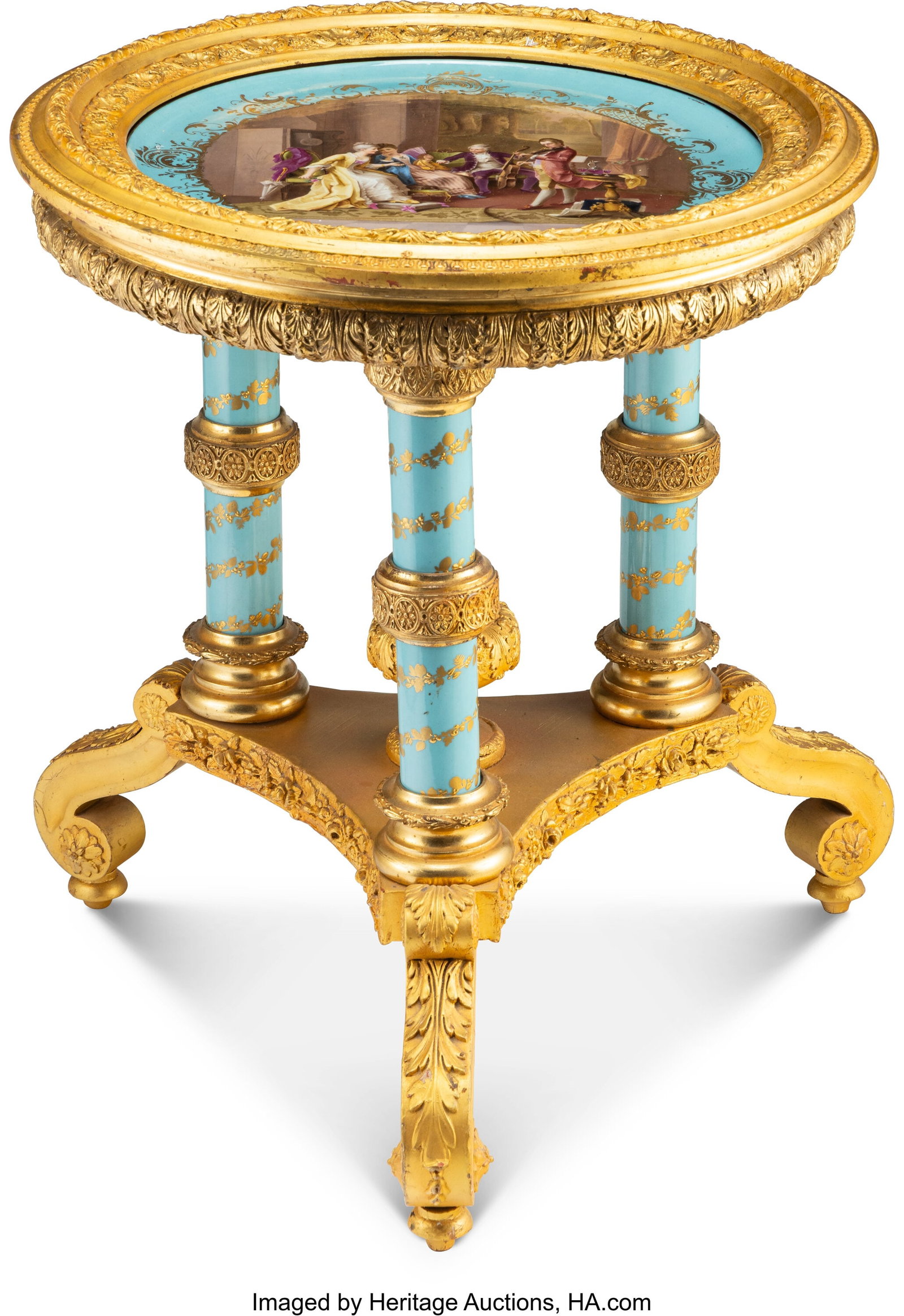 A Sèvres-Style Gilt Wood and Turquoise-Ground E (1 of 4)