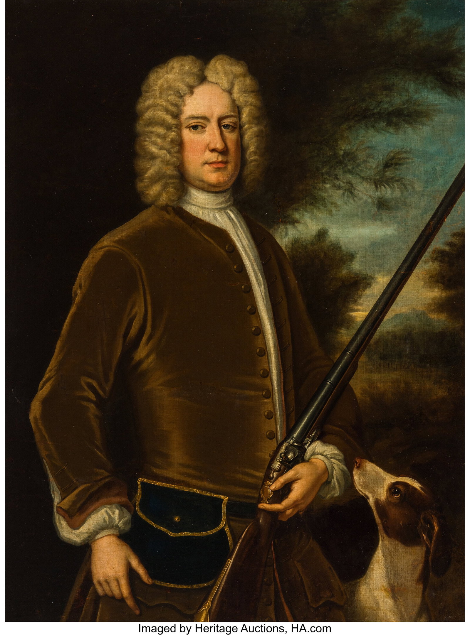 British School (18th Century) Preparing for the : British School (18th Century) Preparing for the hunt Oil on canvas 47-1/2 x 35 inches (120.7 x 88.9 cm) PROVENANCE: Private collection, Chicago&period