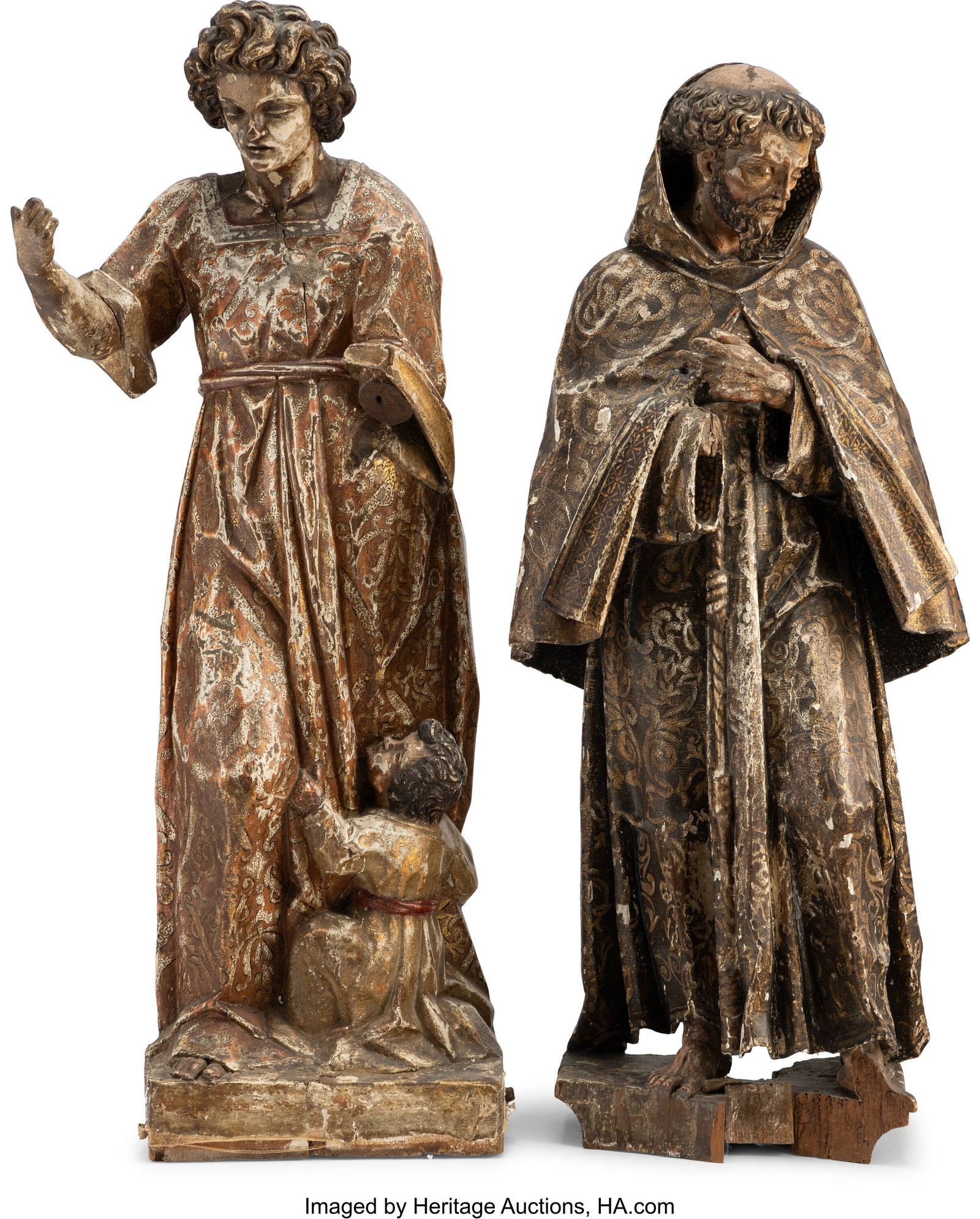 A Pair of Spanish Colonial Polychrome and Partia (1 of 3)