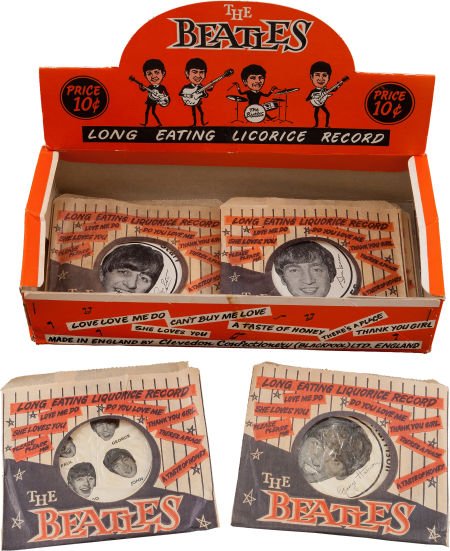 Beatles Licorice Box of Record Candies (Five) (U: Beatles Licorice Box of Record Candies (Five) (UK, Circa 1963). A very cool and rare disp